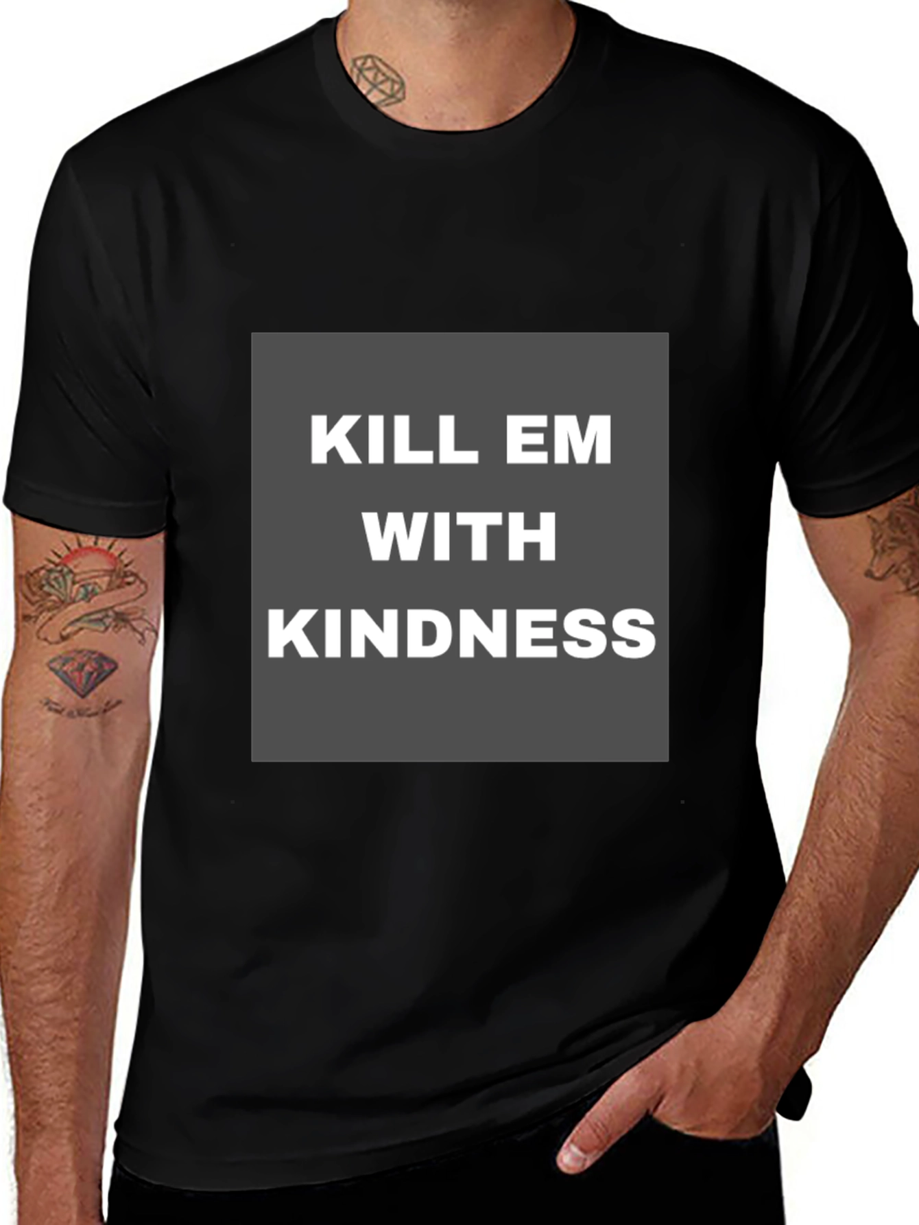 Variant 23 of Kill Em With Kindness Graphic Tee - Black