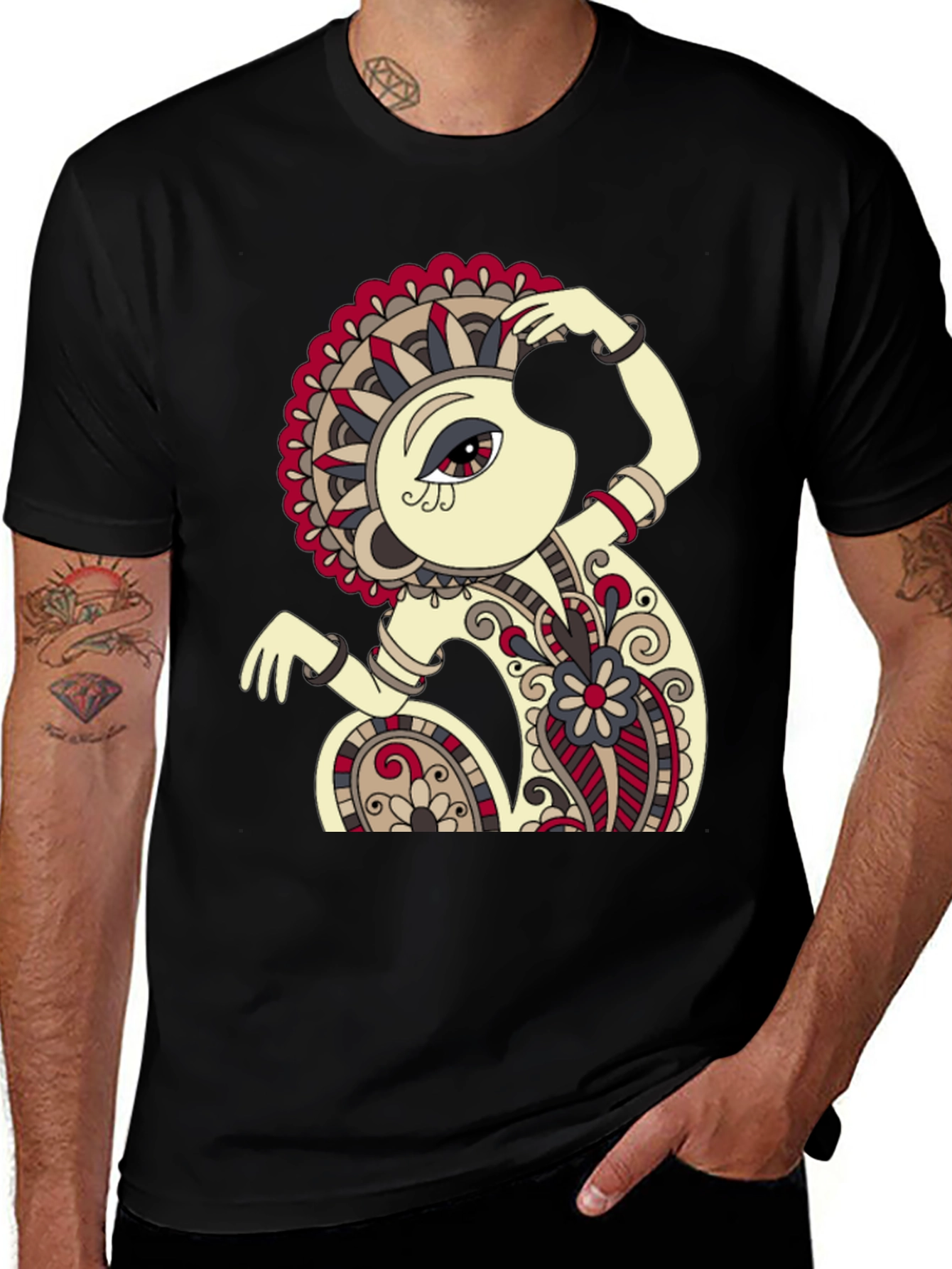 Variant 22 of Abstract Monkey Art Black T-Shirt