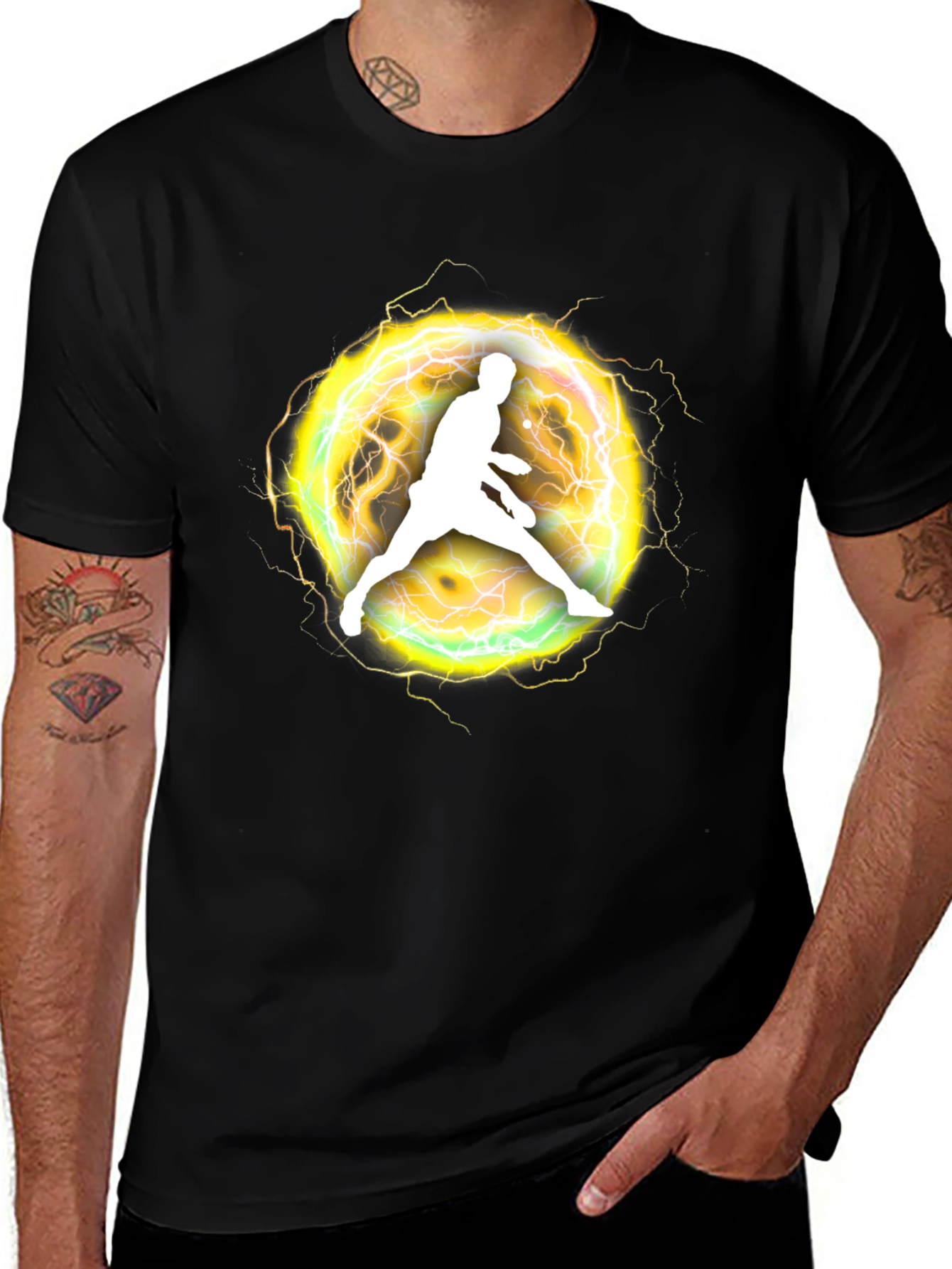 Variant 7 of Electric Athlete Graphic Black T-Shirt