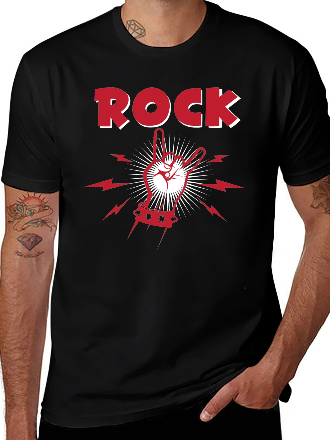 Variant 7 of Rock On T-Shirt - Classic Black Tee