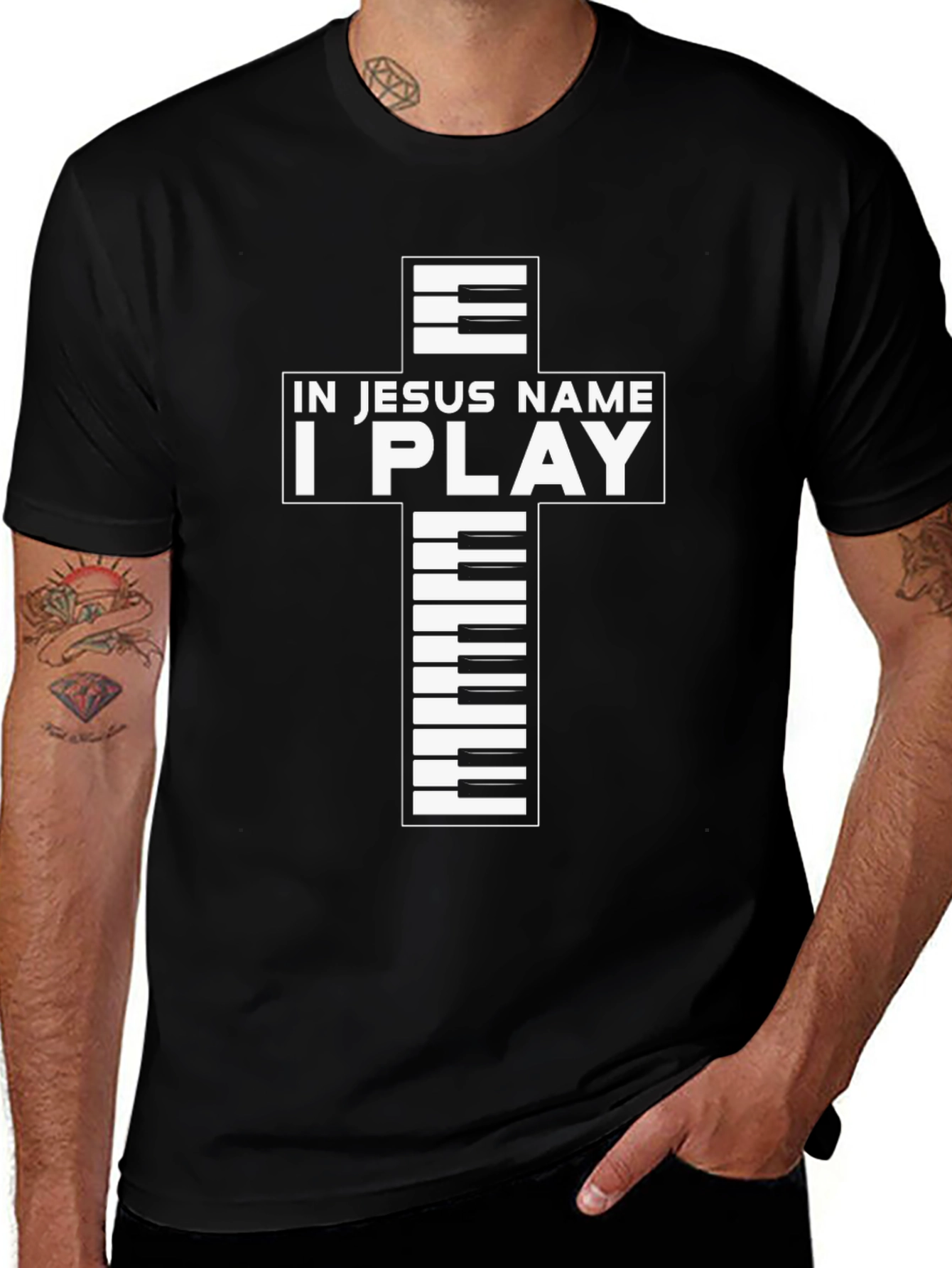 Variant 19 of In Jesus Name I Play Graphic T-Shirt