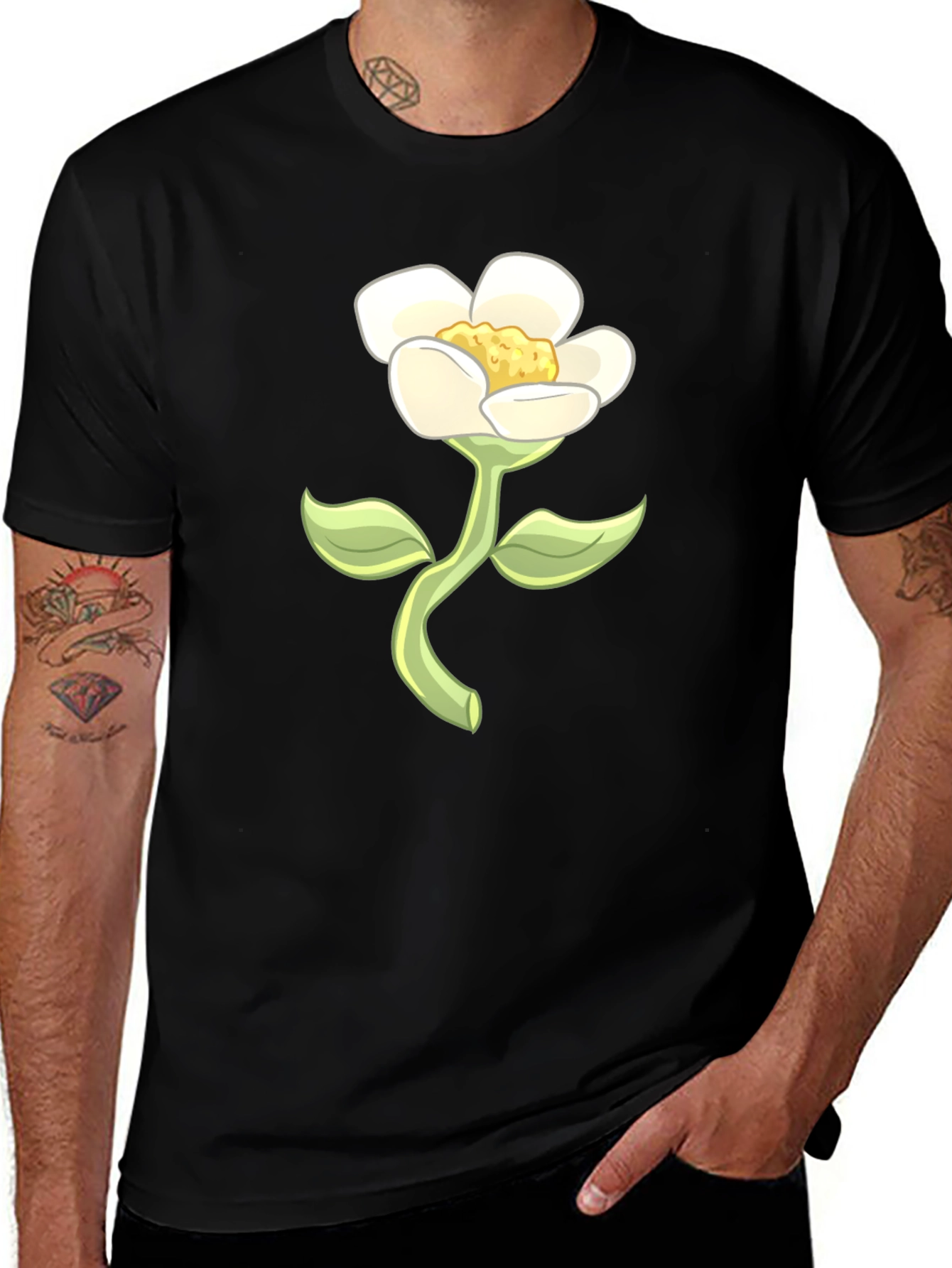 Variant 14 of Floral Graphic Black T-Shirt
