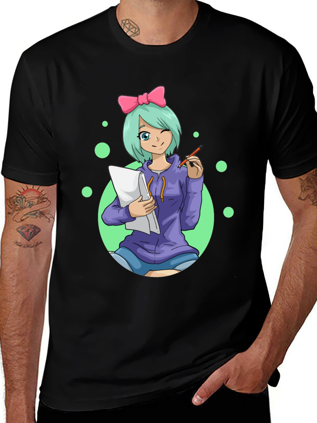 Variant 21 of Anime Artist Black T-Shirt