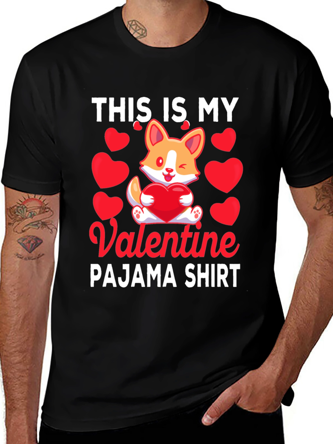 Variant 8 of Valentine Corgi Pajama Shirt