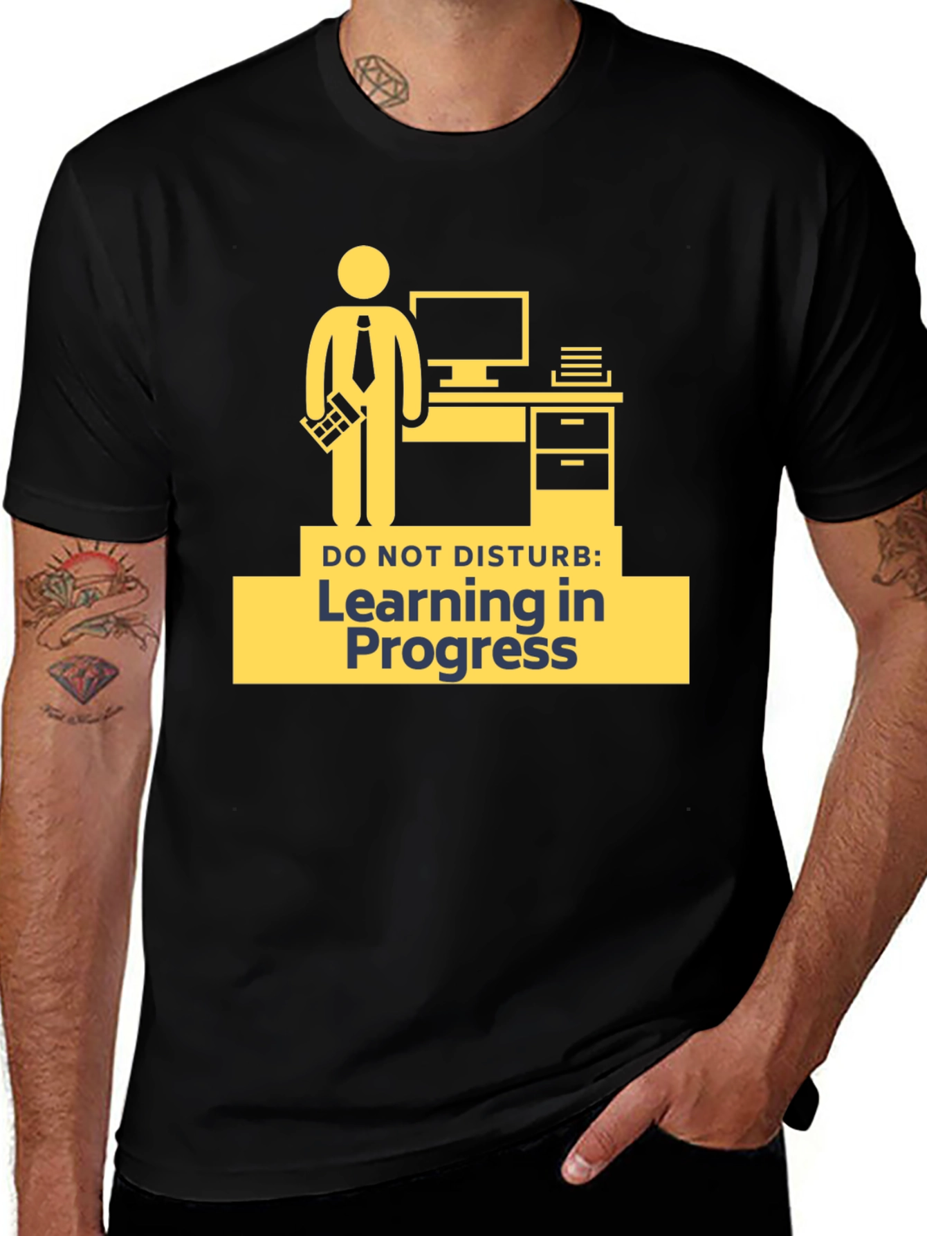 Variant 9 of Learning in Progress Black T-Shirt