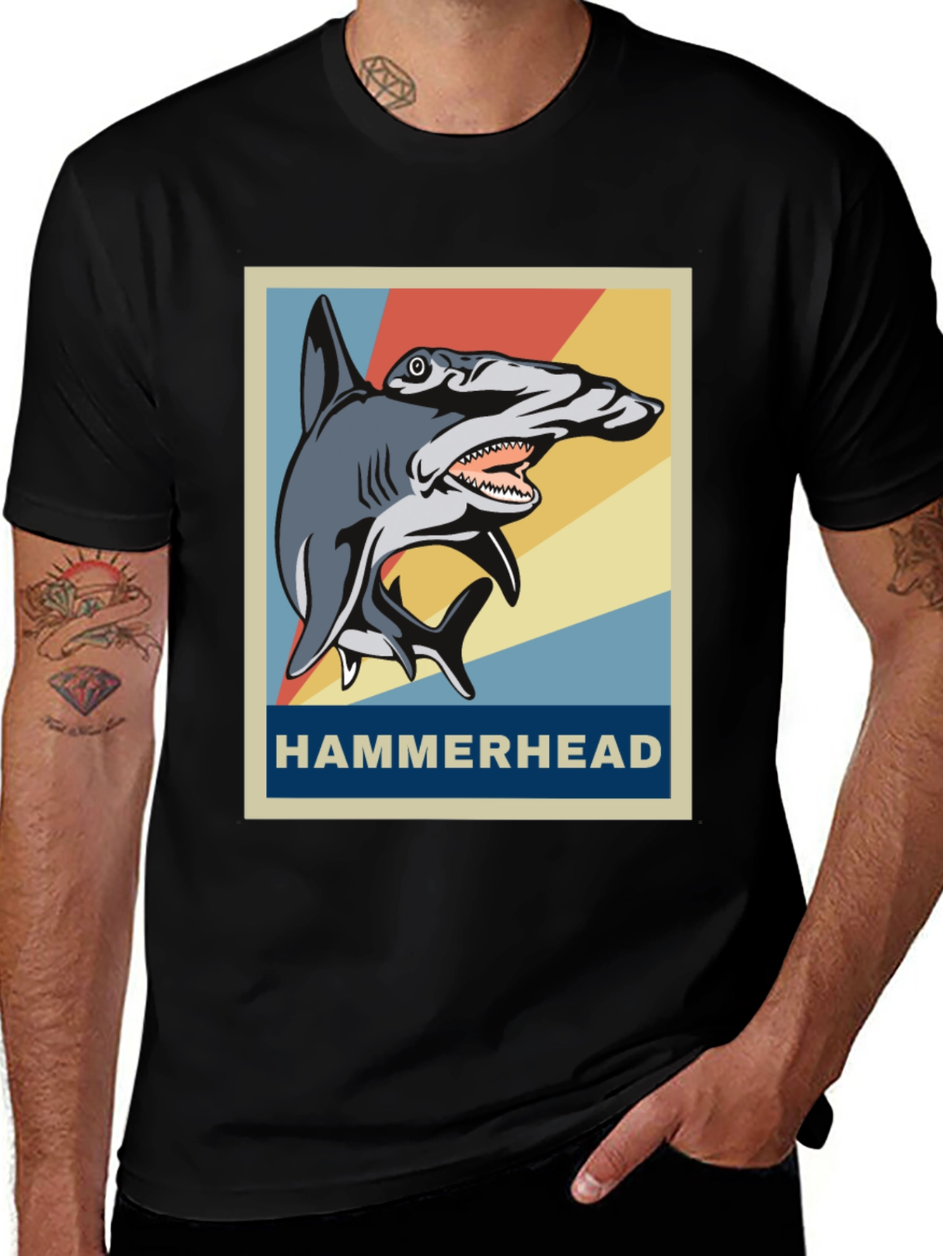 Variant 25 of Hammerhead Shark Graphic Tee - Retro Style