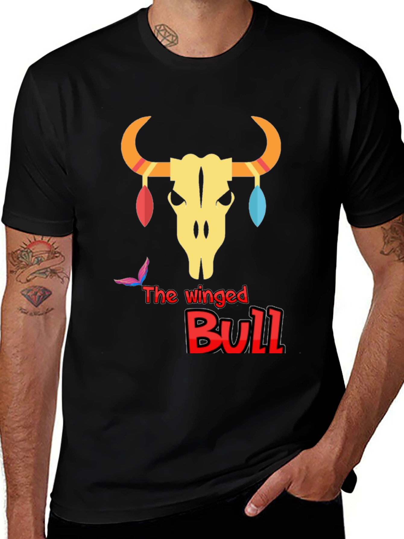 Variant 26 of The Winged Bull Black Graphic Tee