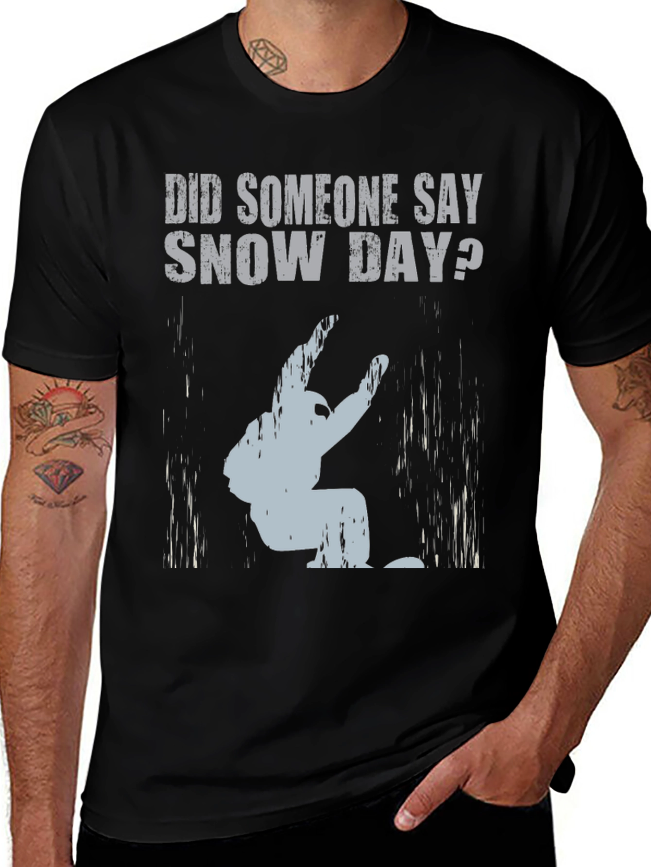 Variant 4 of Snow Day T-Shirt: Yeti Design - Funny Winter Tee