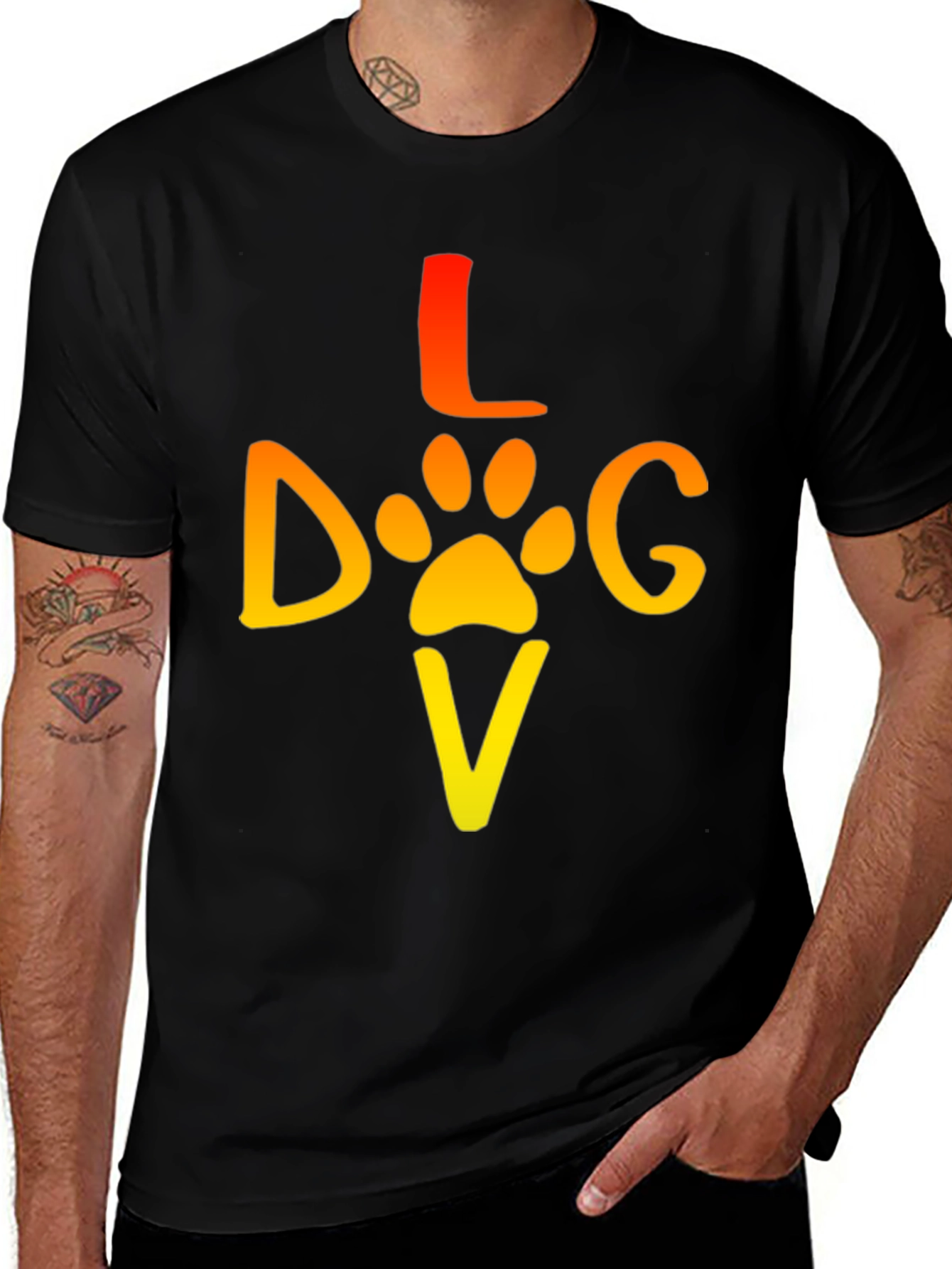 Variant 18 of Love Dog T-Shirt - Paw Print Graphic