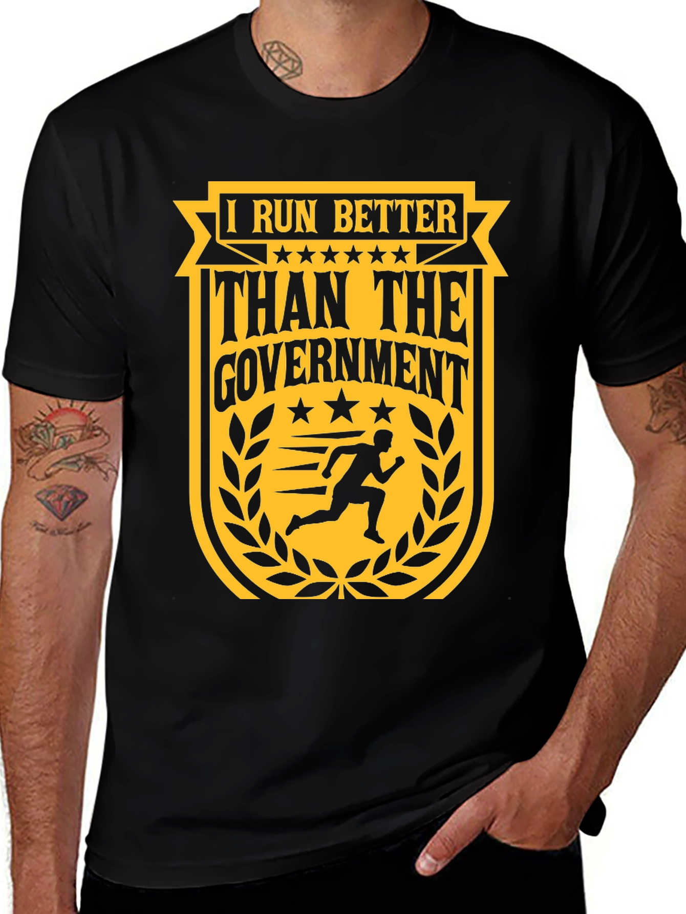 Variant 10 of I Run Better Than The Government Graphic T-Shirt
