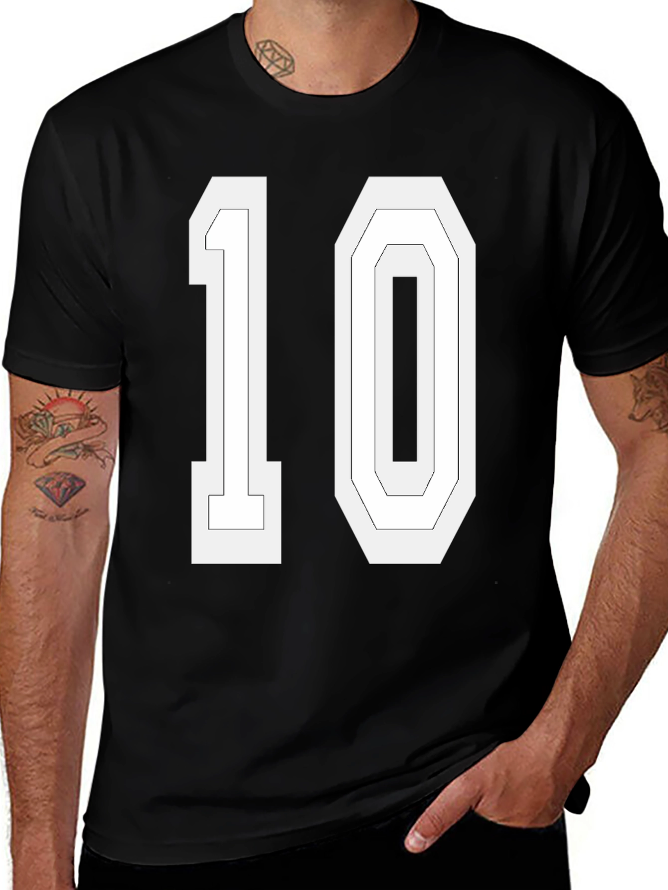 Variant 10 of Black Number 10 Graphic Tee - Stylish Casual Wear