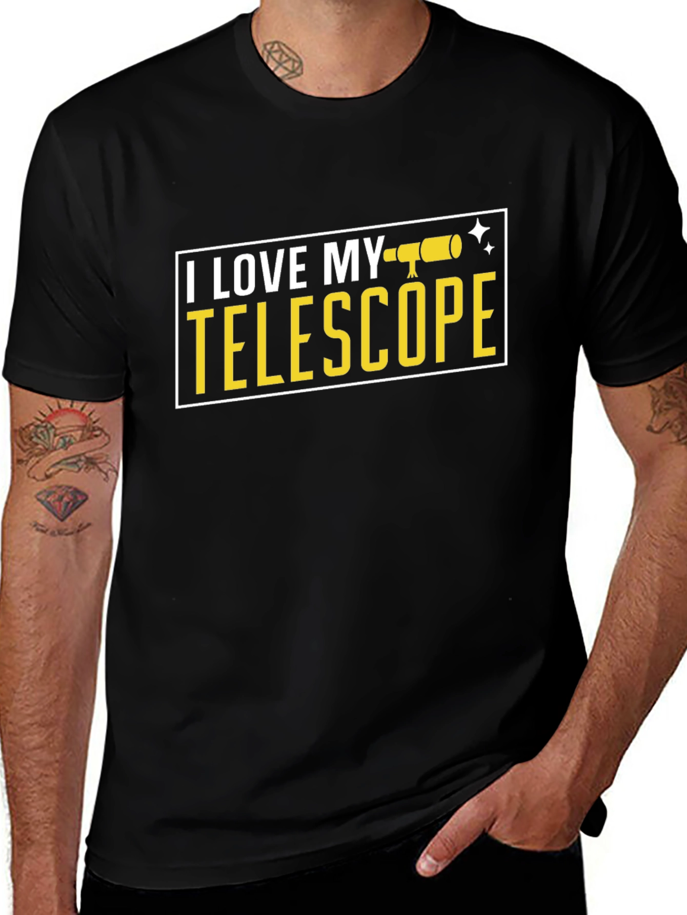 Variant 22 of I Love My Telescope T-Shirt - Black Astronomy Tee