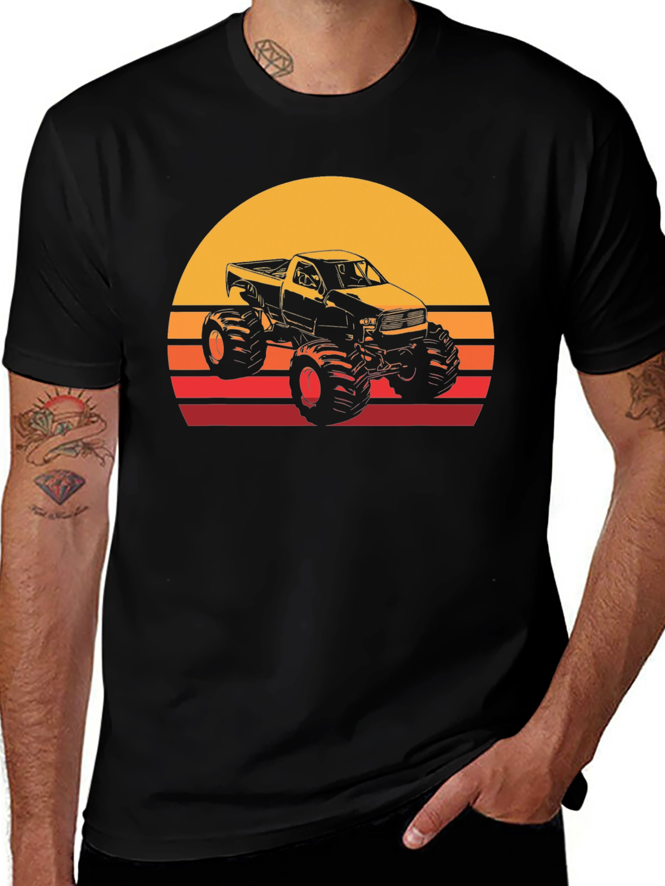 Variant 5 of Monster Truck Sunset Graphic T-Shirt