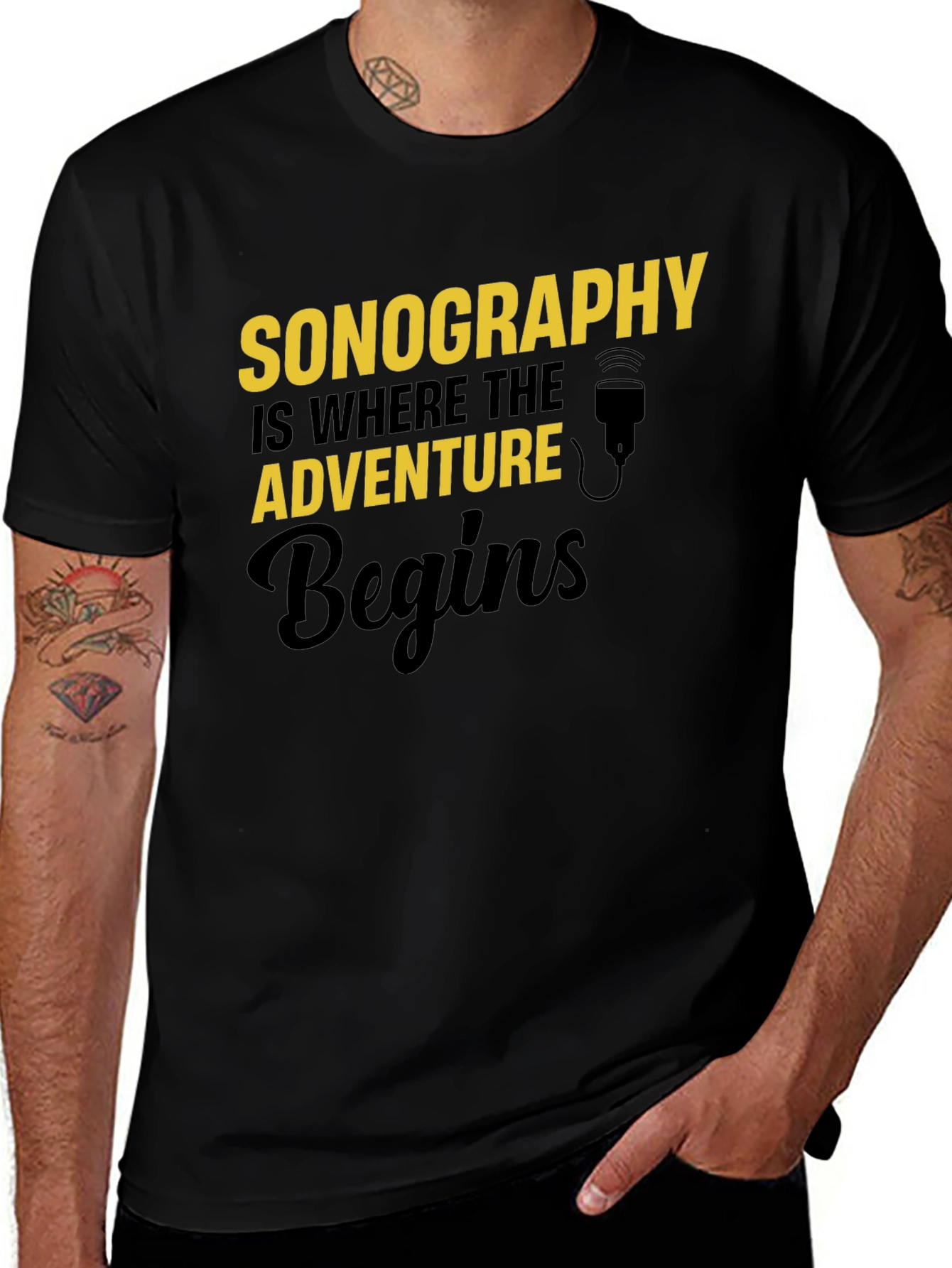 Sonography Adventure Begins T-Shirt - Black