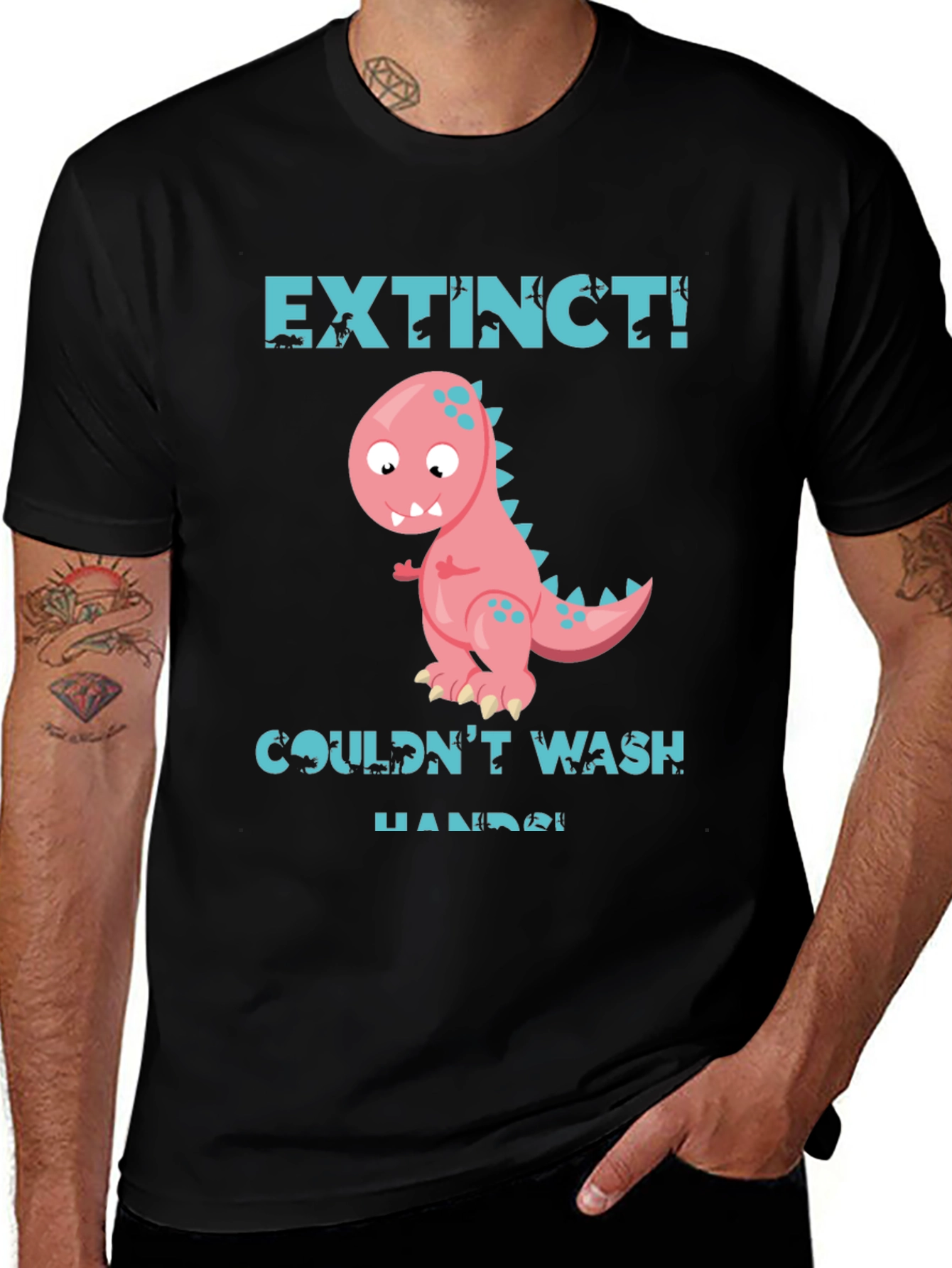 Variant 9 of Extinct Dinosaur Graphic T-Shirt - Wash Your Hands!