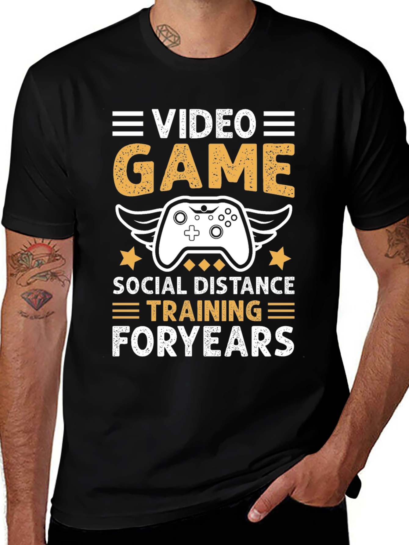 Variant 30 of Video Game Social Distance Training T-Shirt