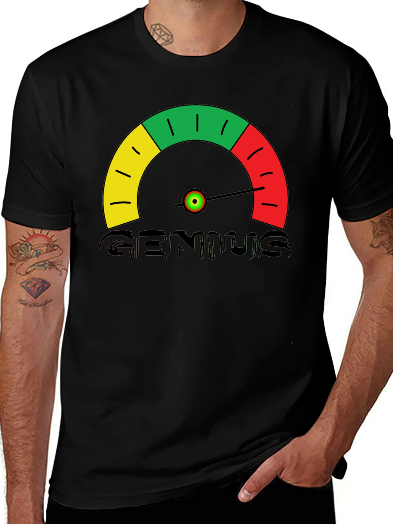 Variant 15 of Genius Meter T-Shirt - Novelty Graphic Tee