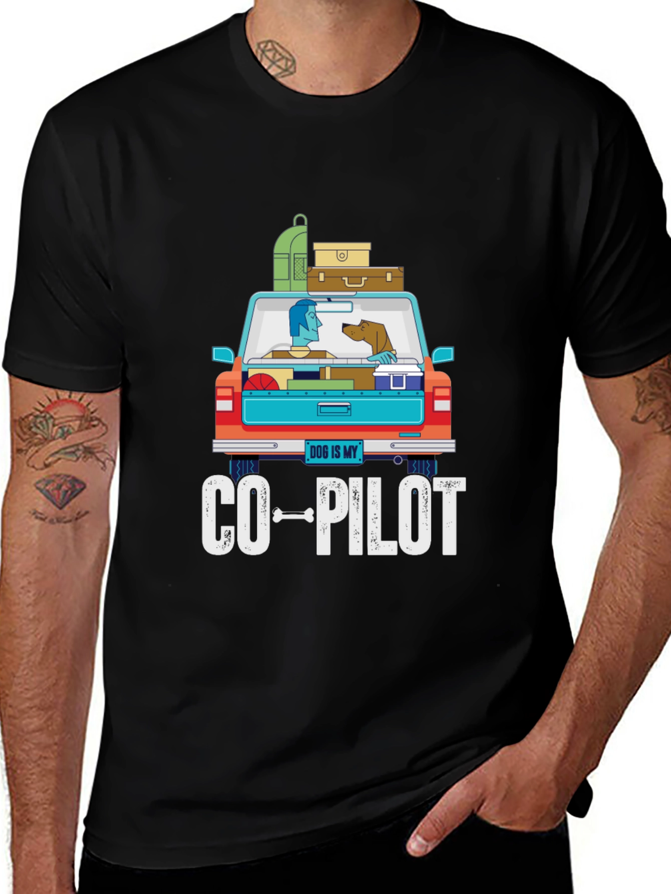 Dog Is My Co-Pilot Graphic T-Shirt