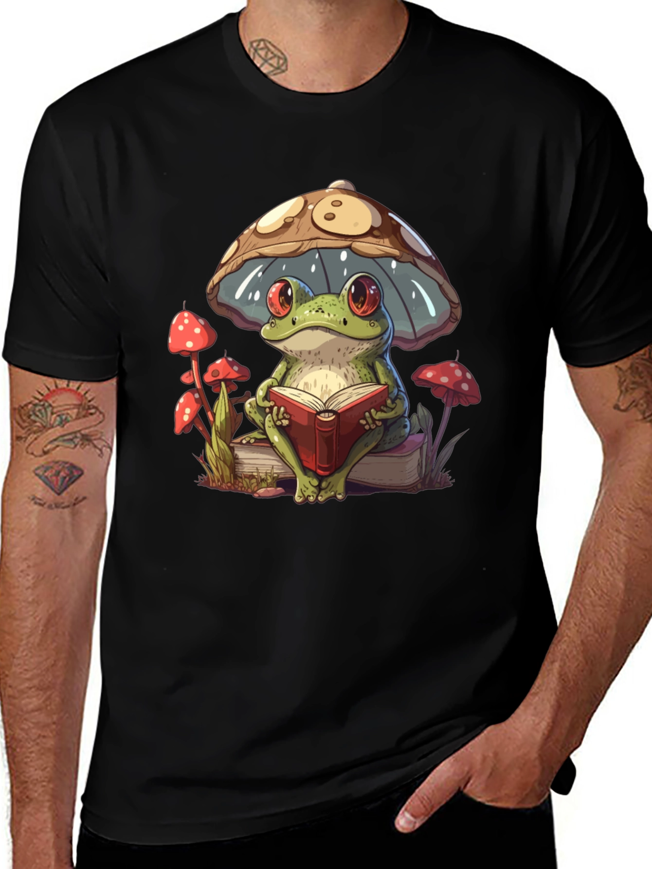 Variant 9 of Frog Reading Under Mushroom T-Shirt