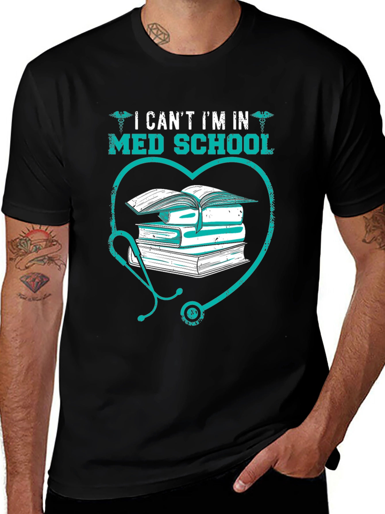 Variant 5 of Med School T-Shirt - Stethoscope & Books