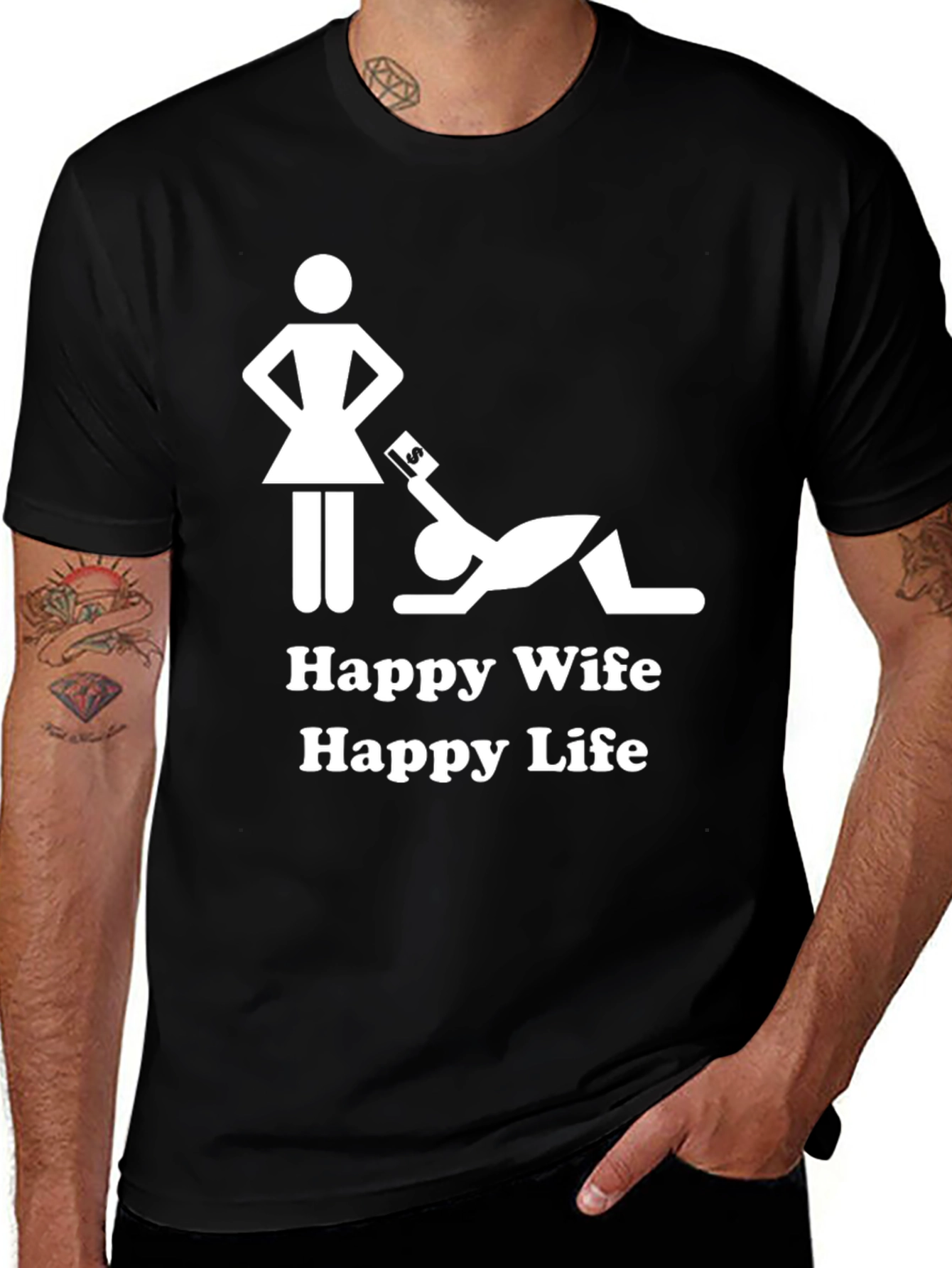 Happy Wife Happy Life Graphic T-Shirt