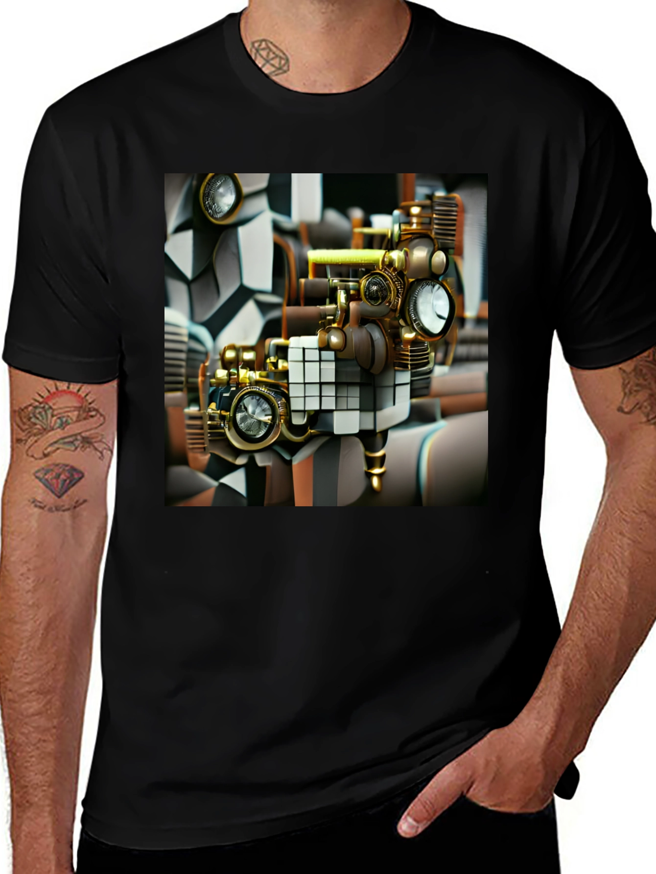 Variant 30 of Steampunk Machine T-Shirt - Unique Design