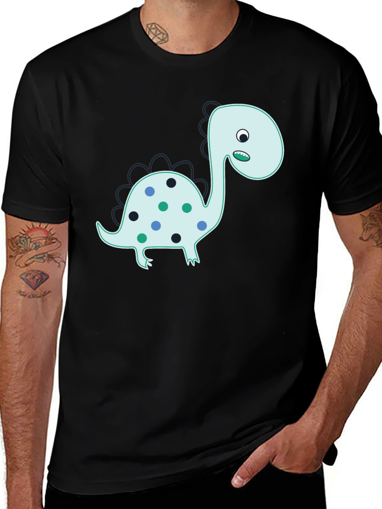 Variant 14 of Dino Graphic T-Shirt - Fun & Stylish Black Tee