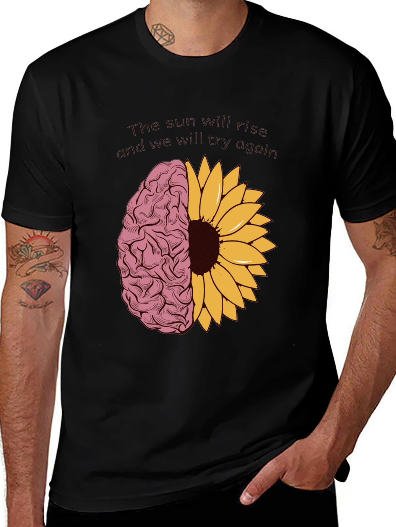 Variant 23 of Brain & Sunflower Graphic Tee - Rise Again