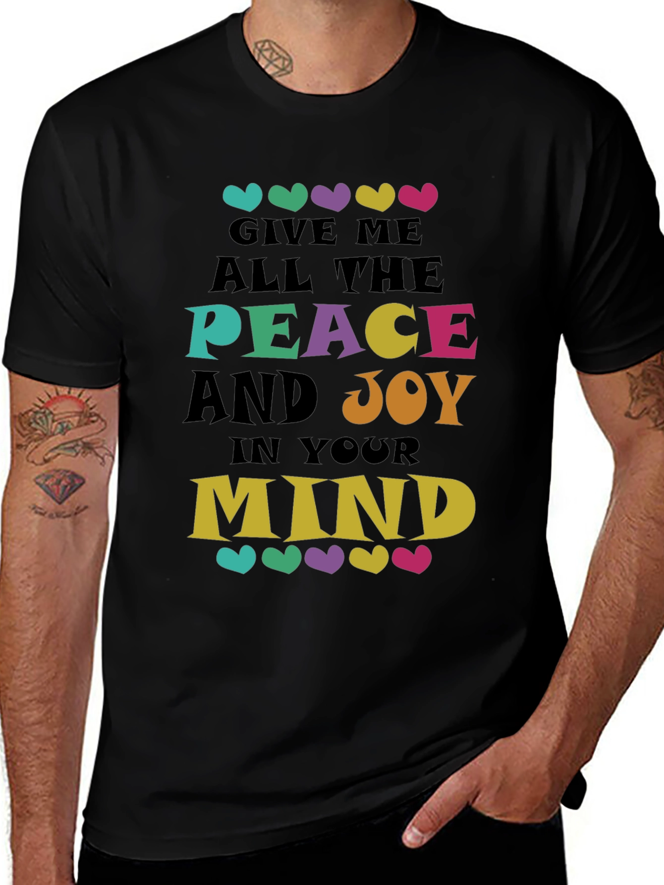 Variant 5 of Peace and Joy Graphic Tee - Soft Cotton Blend