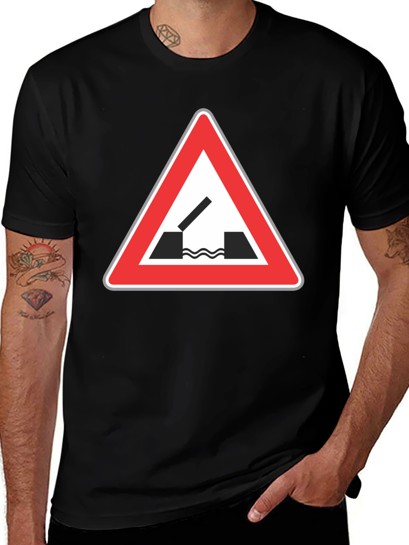 Variant 17 of Black T-Shirt with Opening Bridge Sign