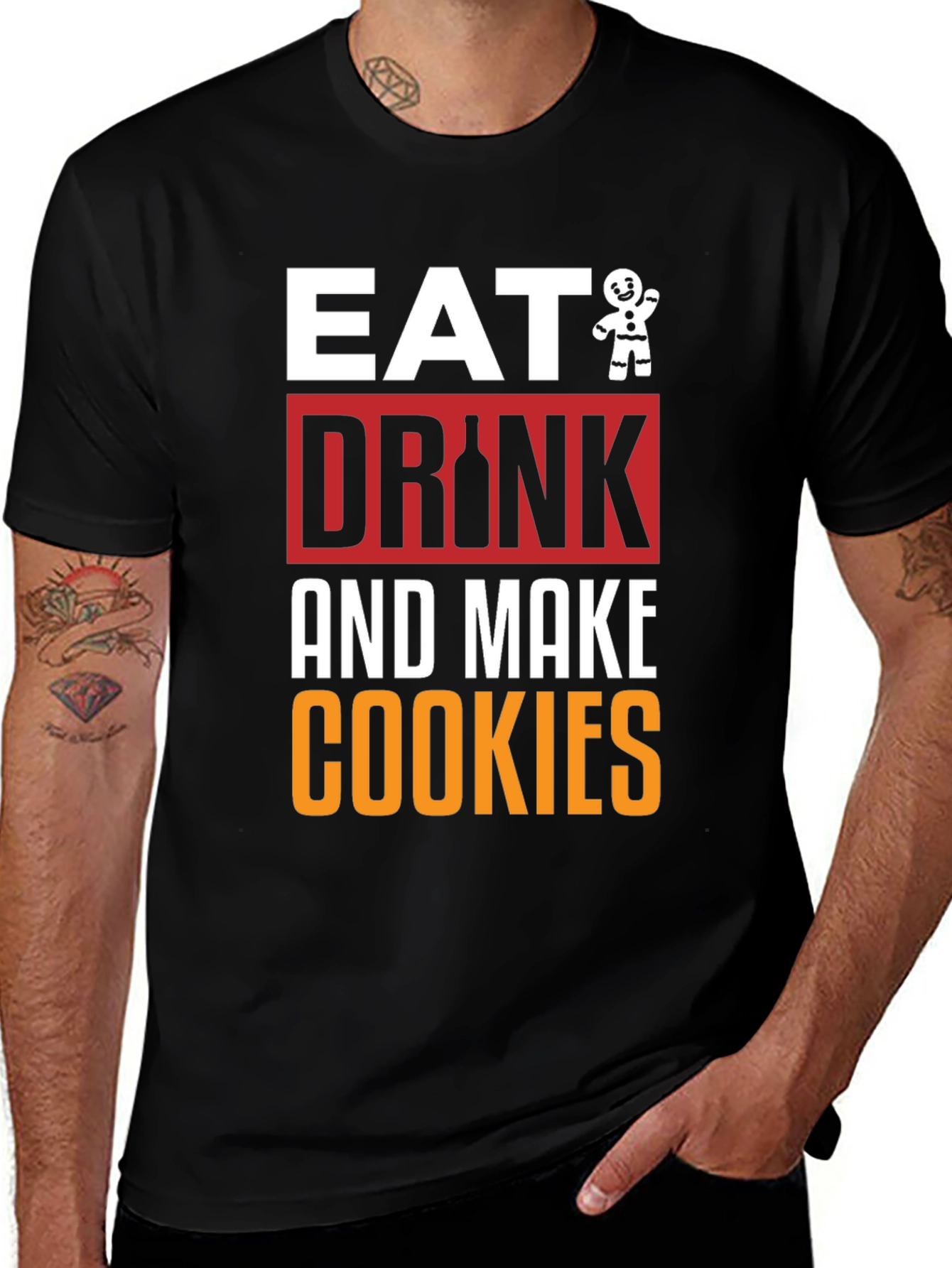 Variant 8 of Eat Drink and Make Cookies - Black Graphic Tee
