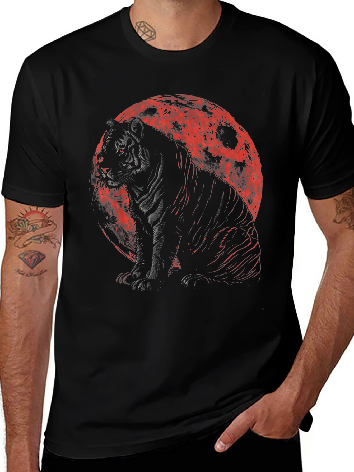 Variant 7 of Tiger Blood Moon Graphic T-Shirt