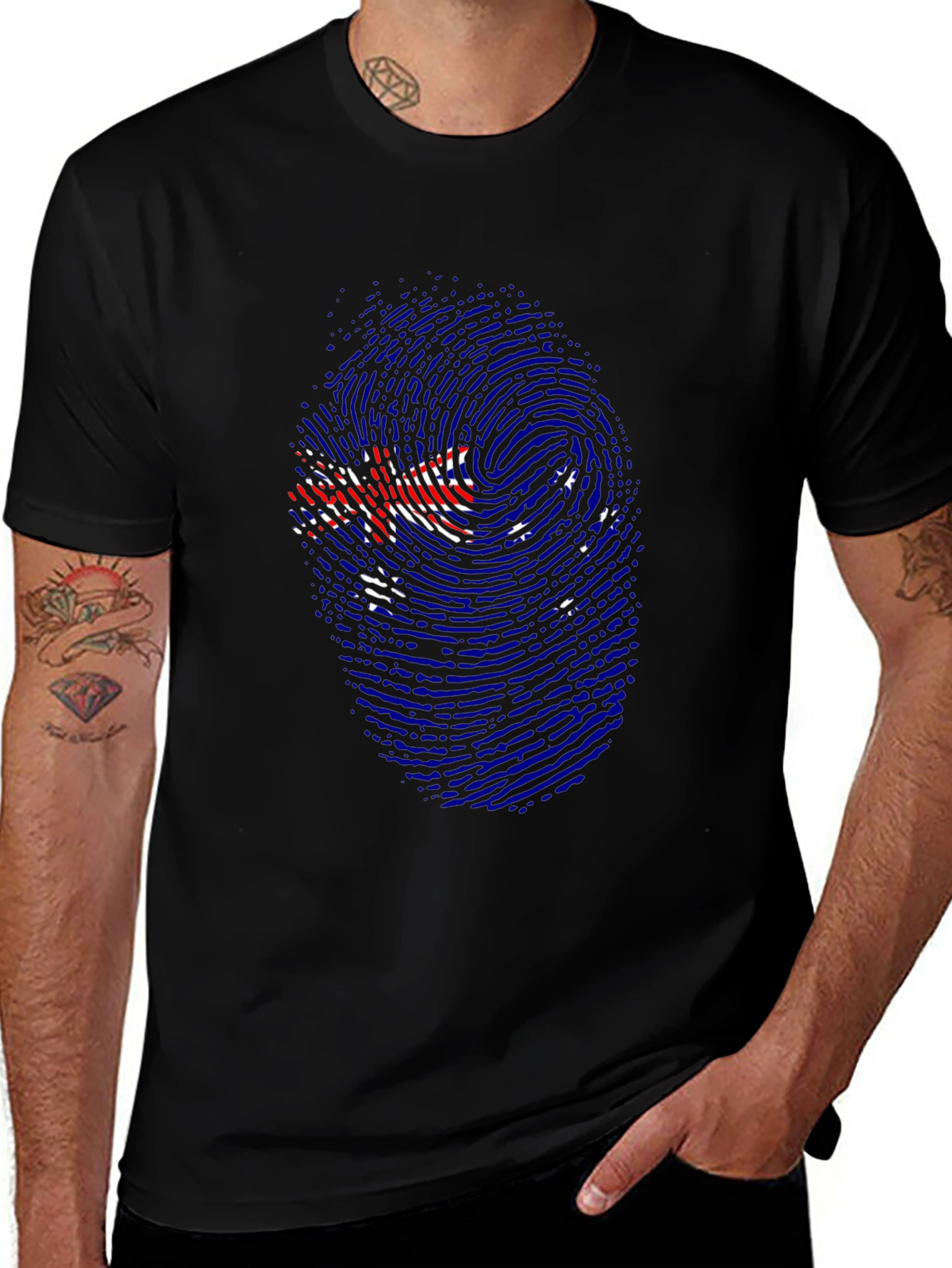 Variant 21 of Aussie Pride Men's Black Tee