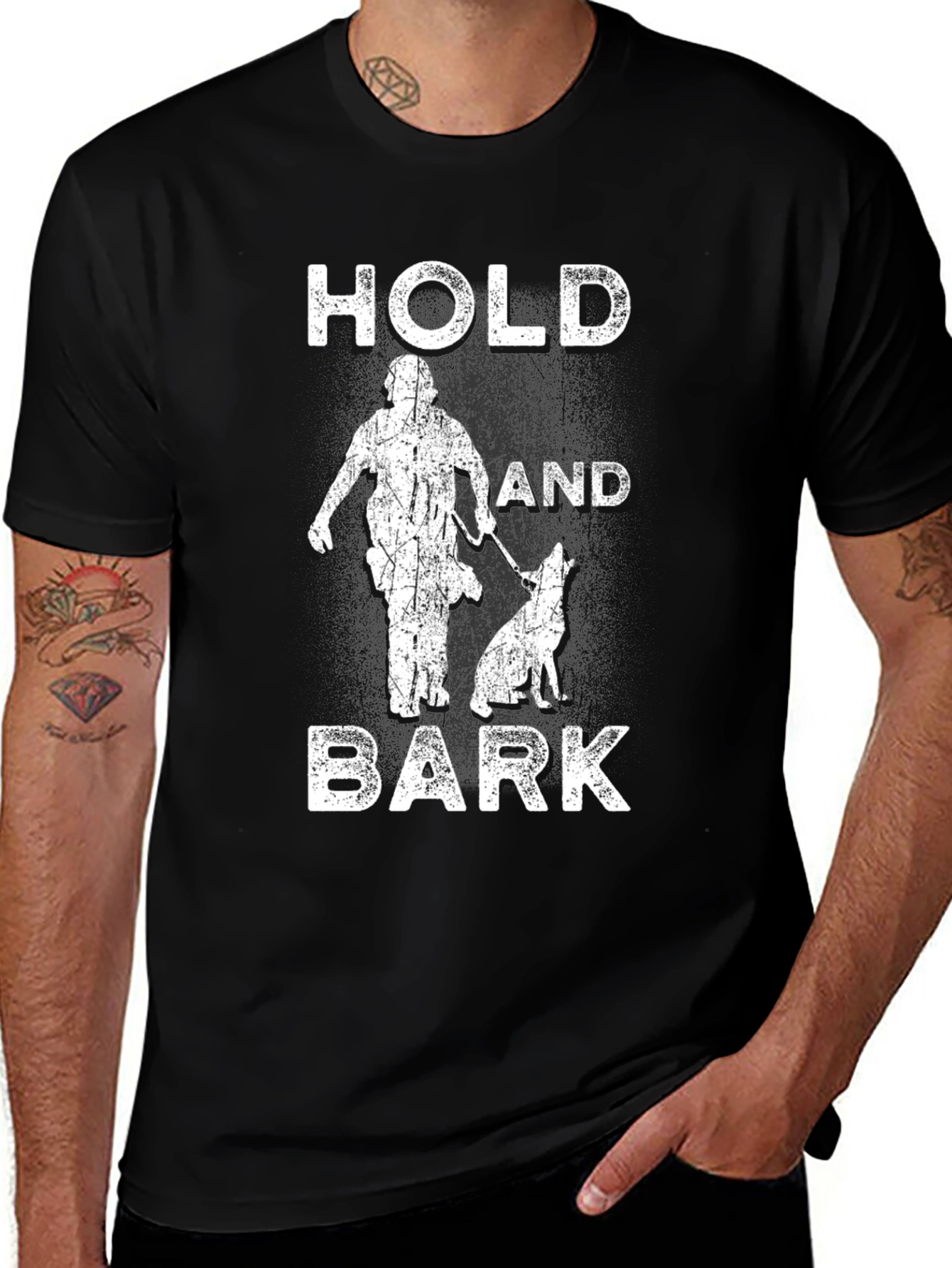 Hold and Bark Graphic Tee - K9 Dog Handler Shirt