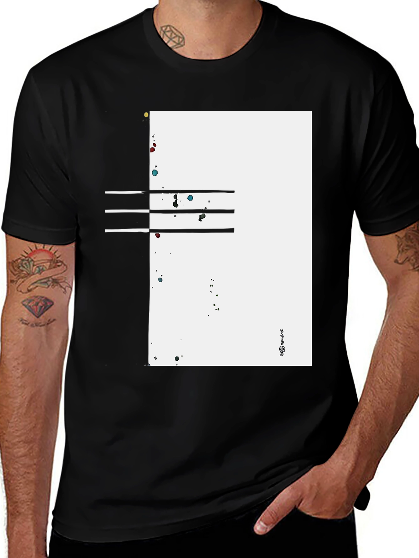 Variant 3 of Abstract Graphic Print Black T-Shirt