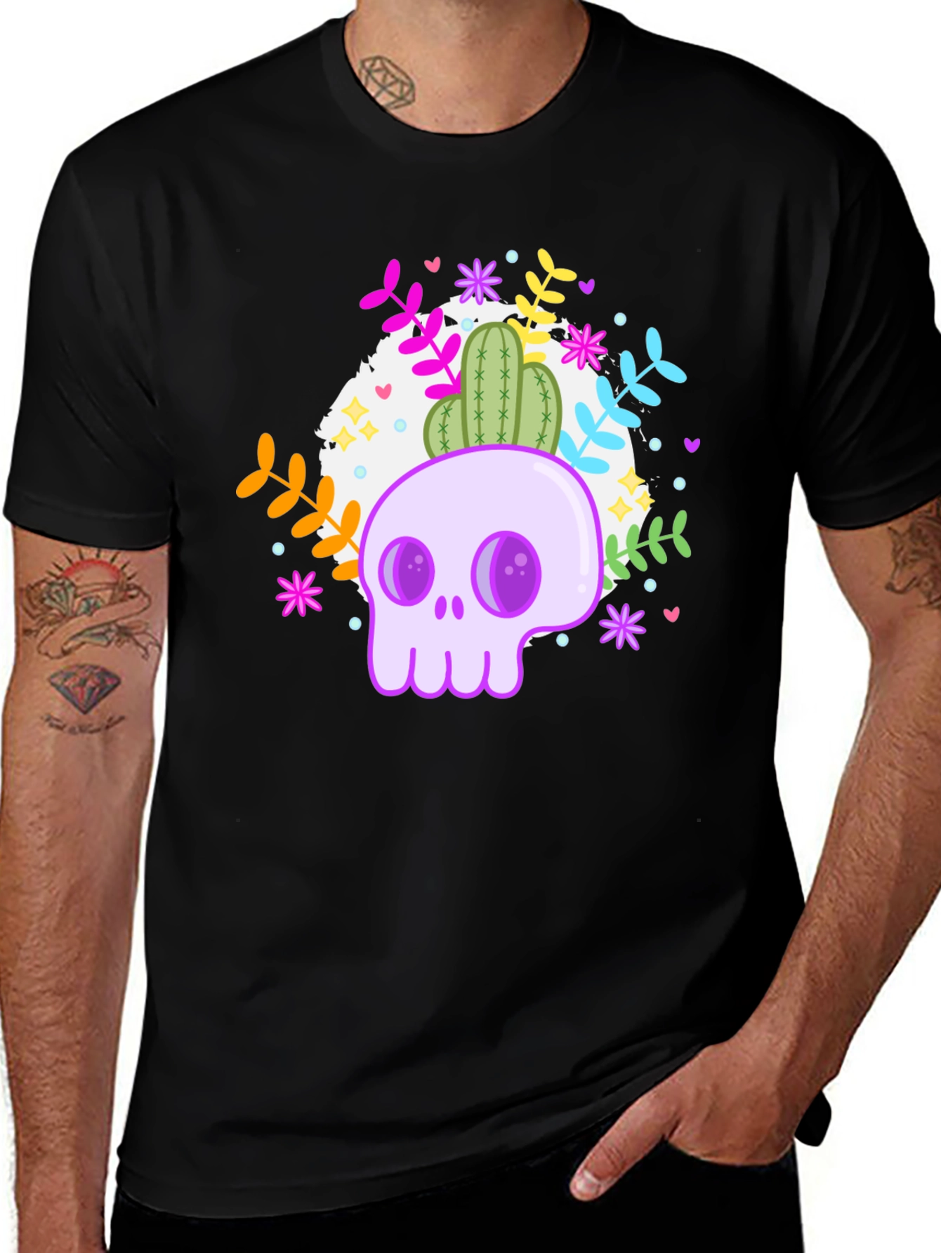 Variant 13 of Sugar Skull Cactus Graphic T-Shirt
