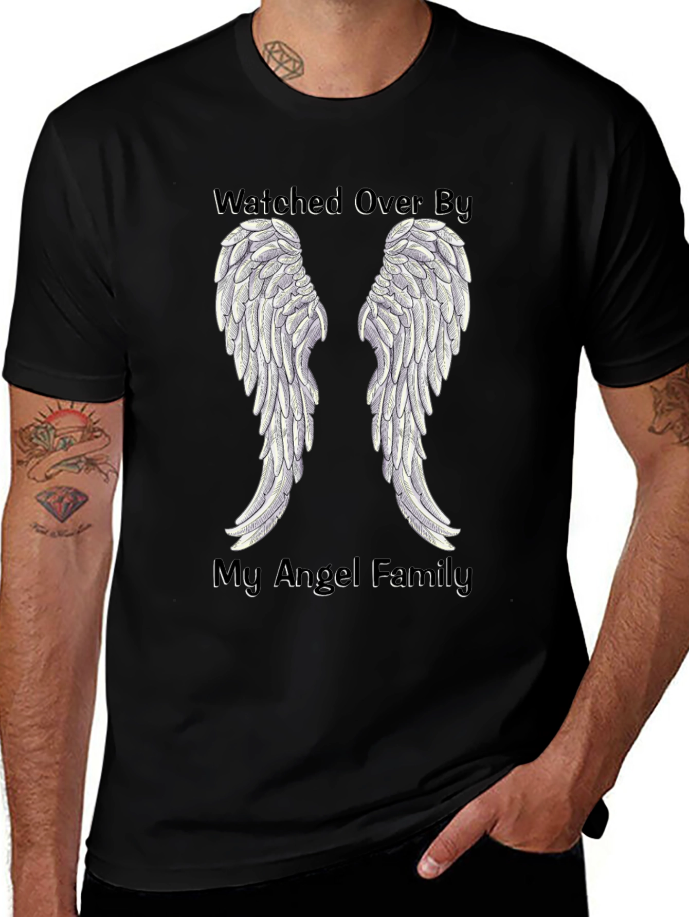 Variant 15 of Watched Over By My Angel Family T-Shirt