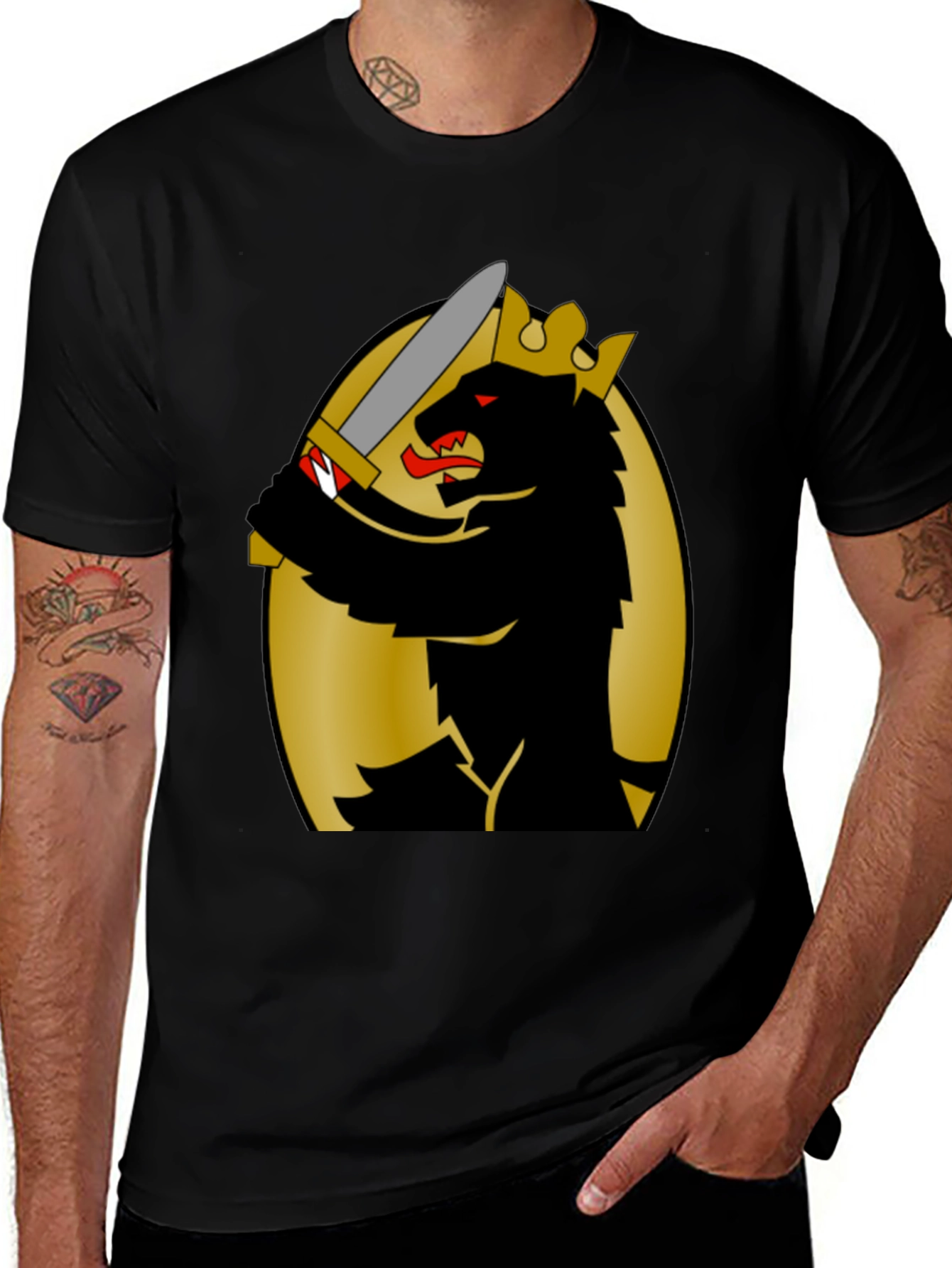 Variant 17 of King Bear Graphic T-Shirt - Black