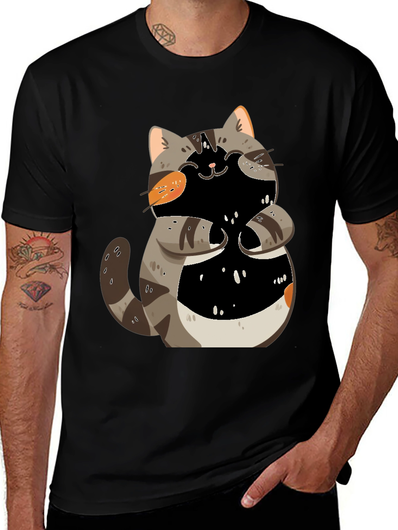 Variant 4 of Cute Cartoon Cat Graphic T-Shirt
