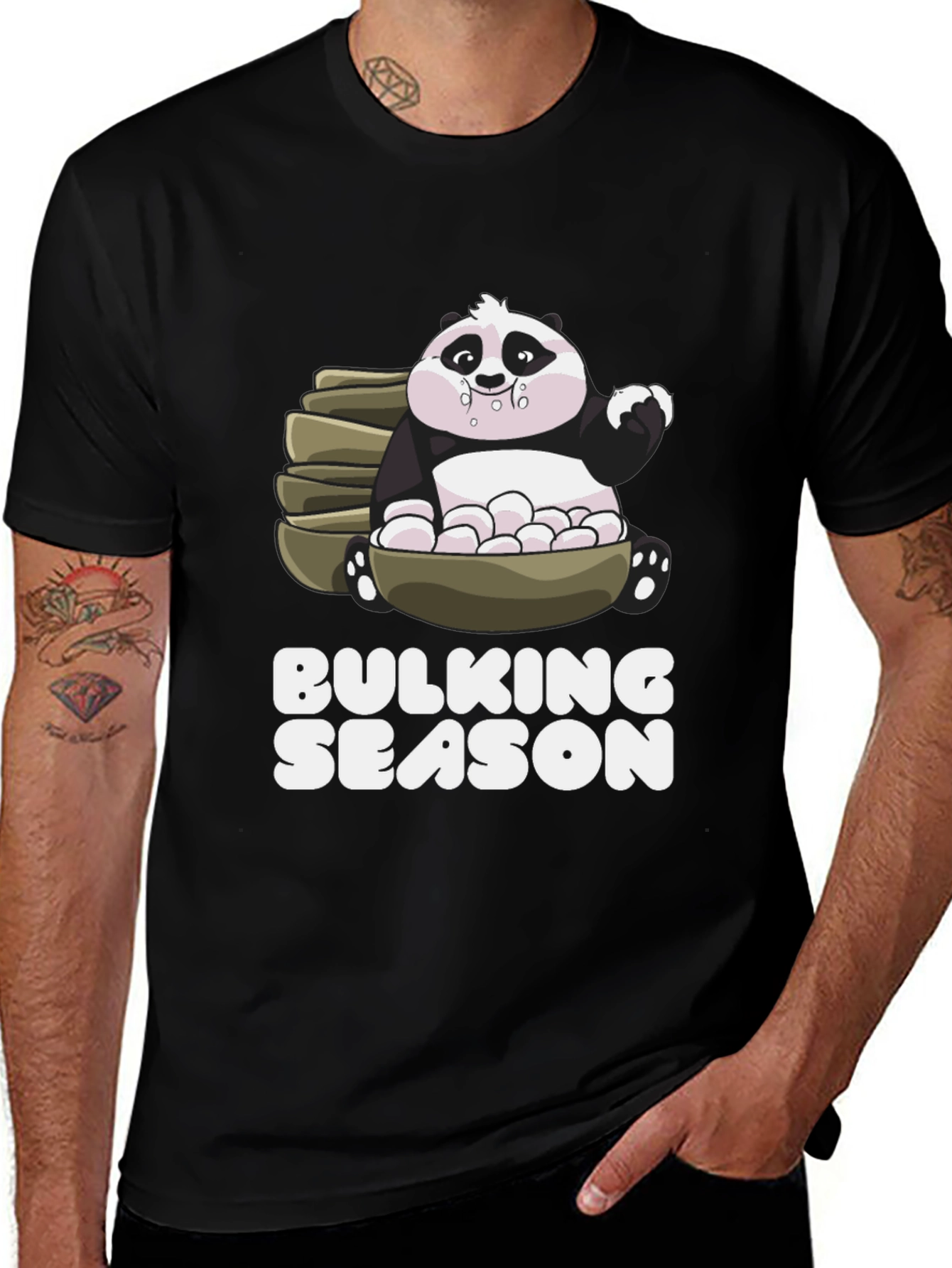 Variant 3 of Bulking Season Panda T-Shirt - Funny Gym Workout Tee