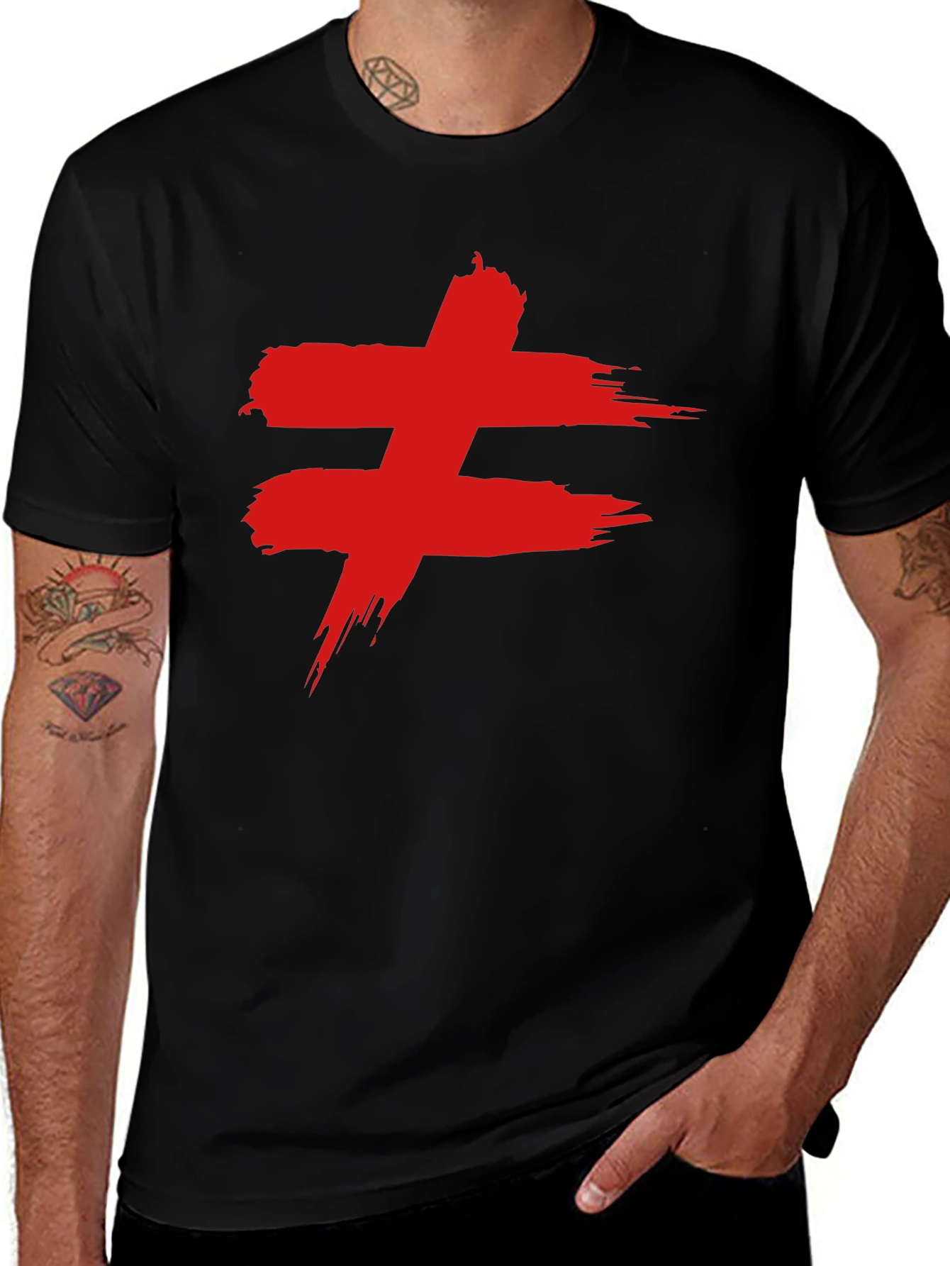 Variant 20 of Edgy Red Symbol Black T-Shirt