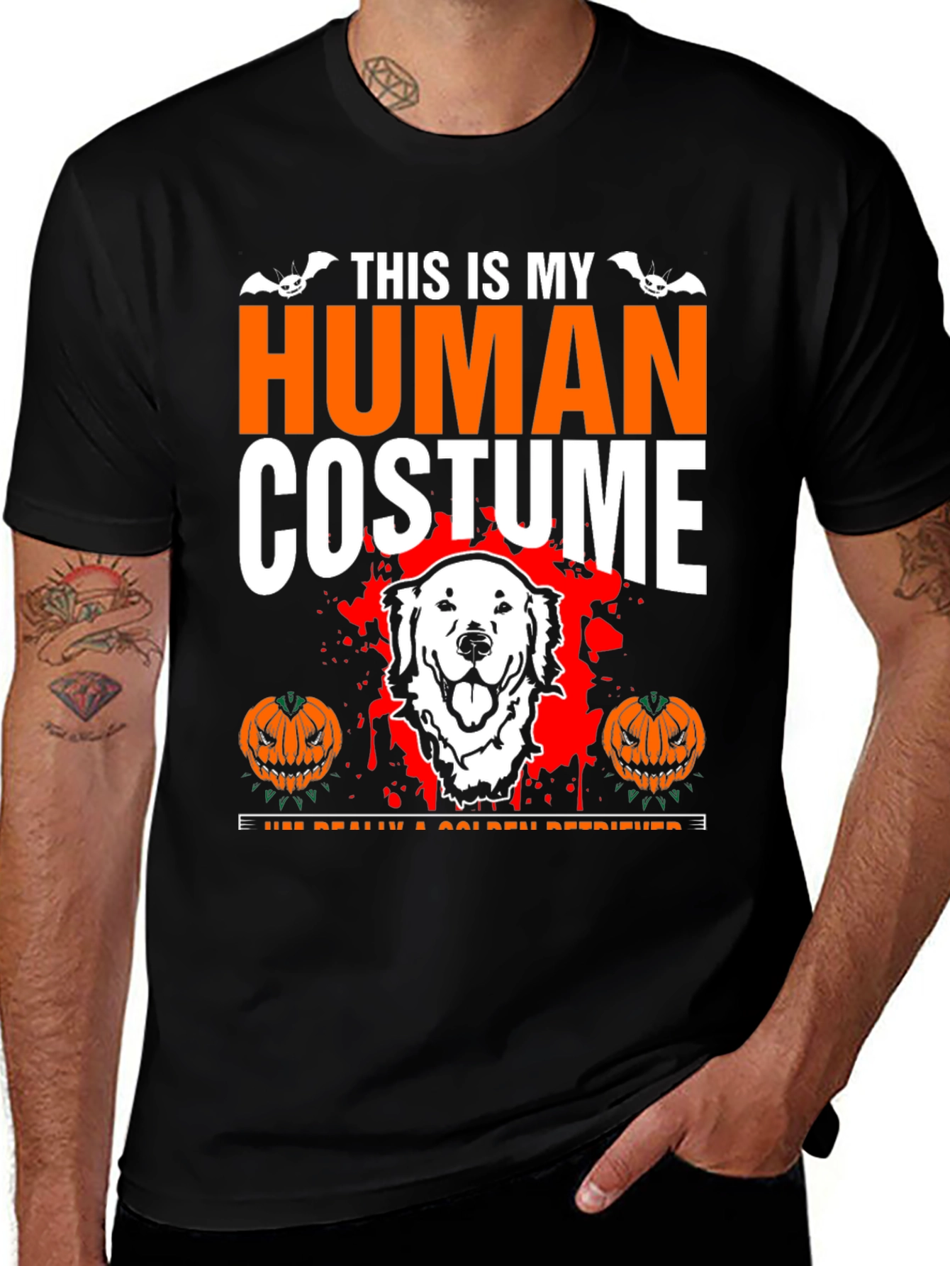 Halloween Golden Retriever Human Costume T-Shirt