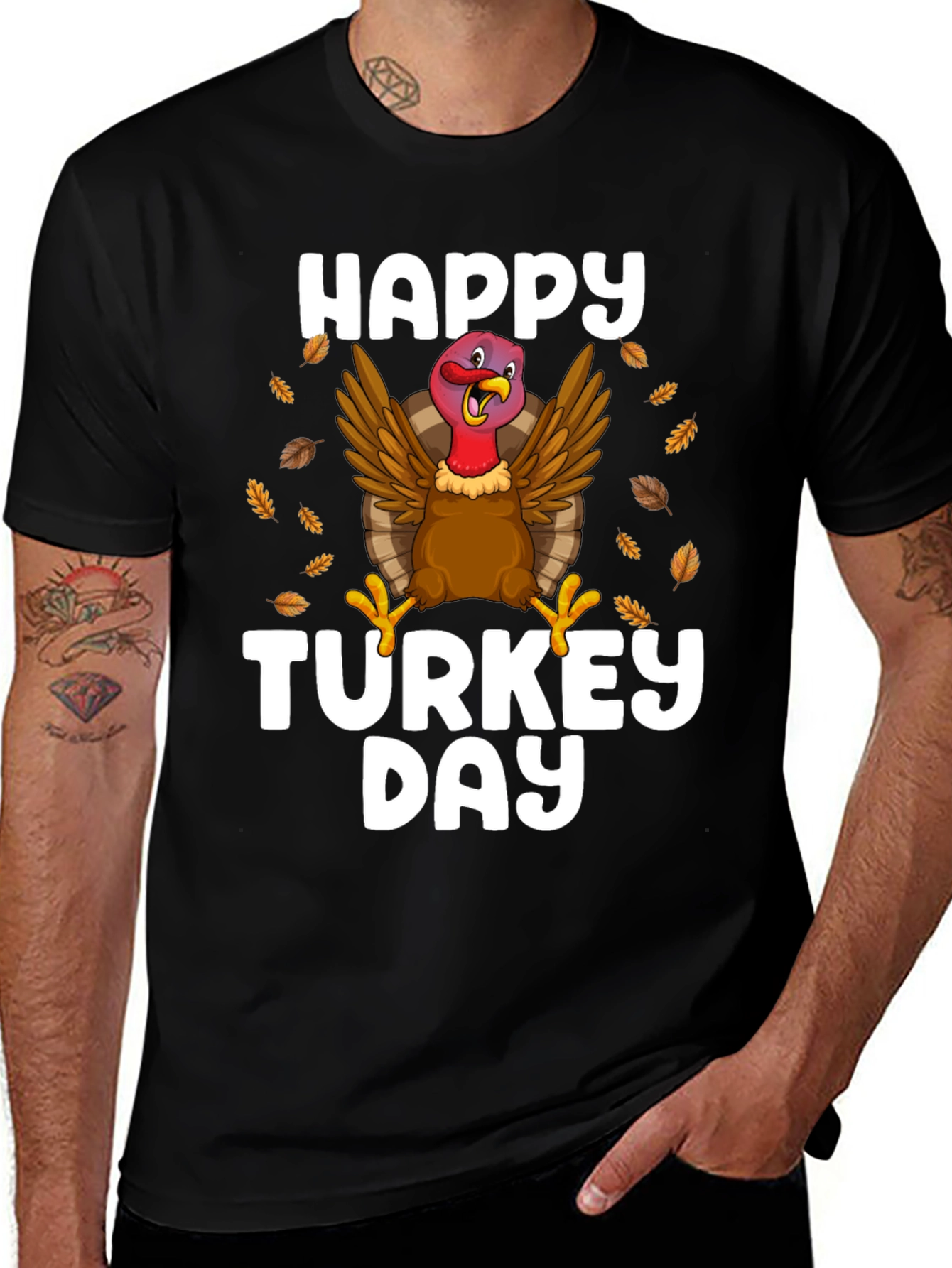 Variant 10 of Happy Turkey Day Black T-Shirt