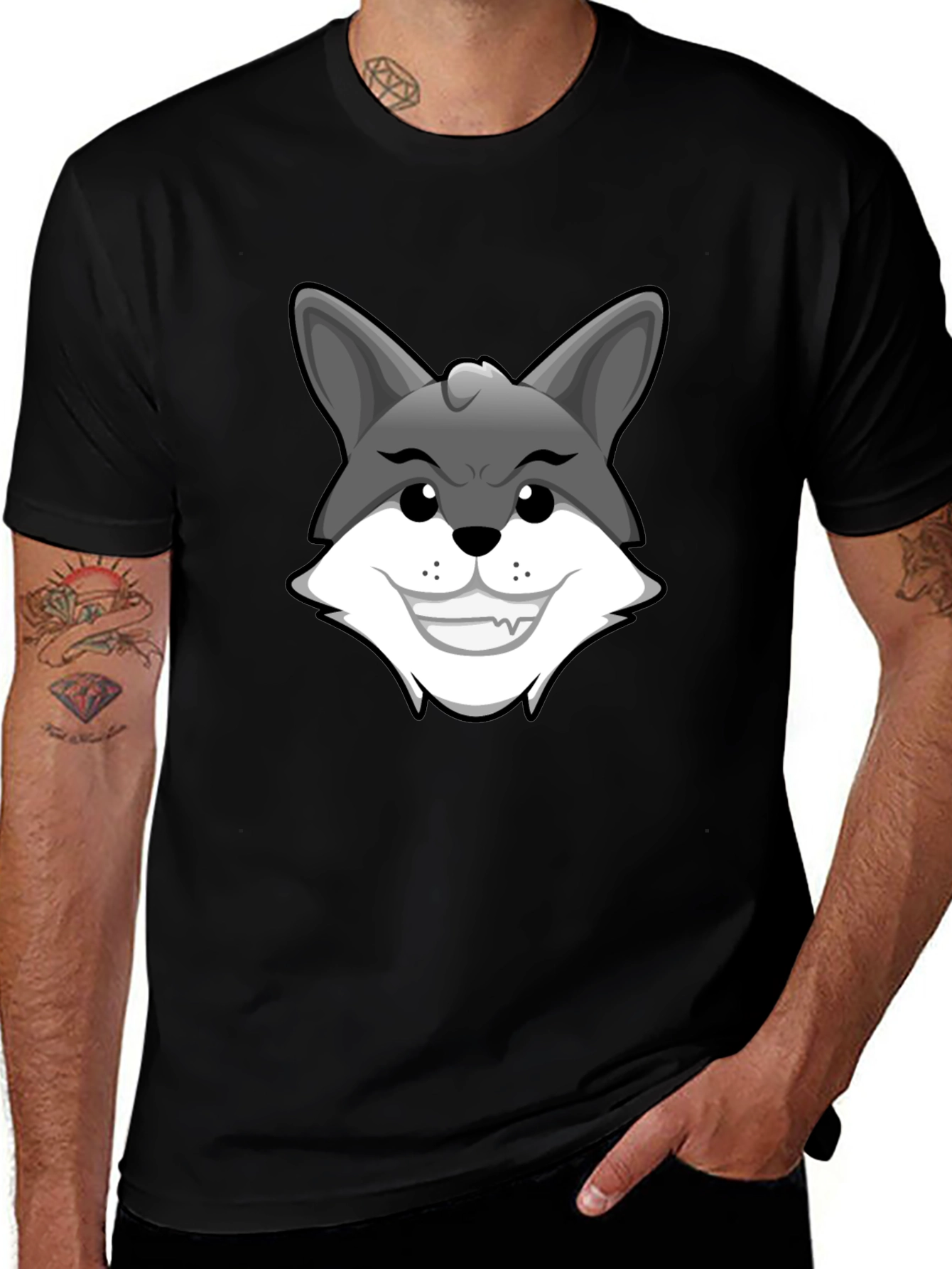 Variant 10 of Wolf Graphic Tee - Men's Black T-Shirt