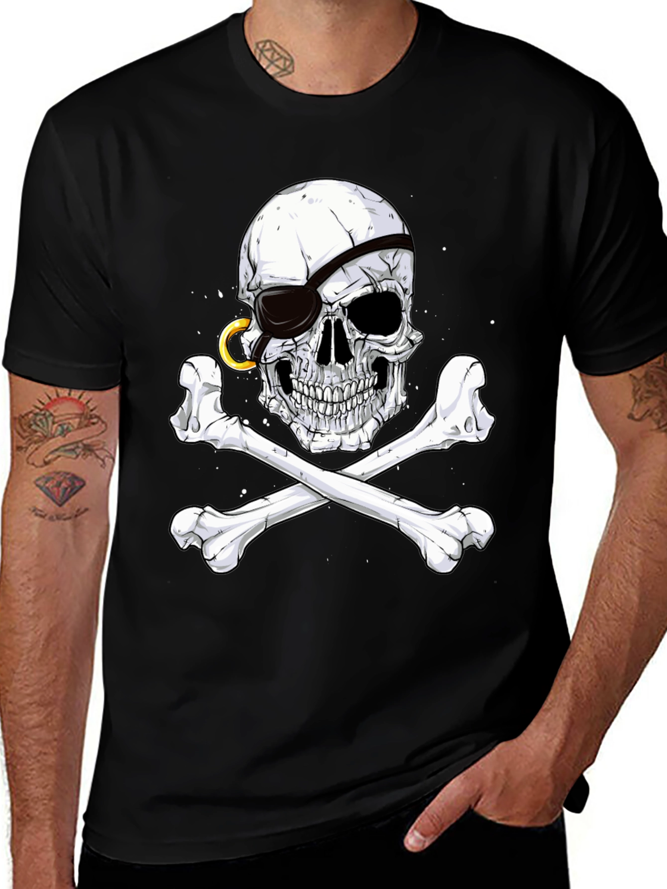 Variant 15 of Pirate Skull & Crossbones Graphic Tee - Bold & Edgy Design