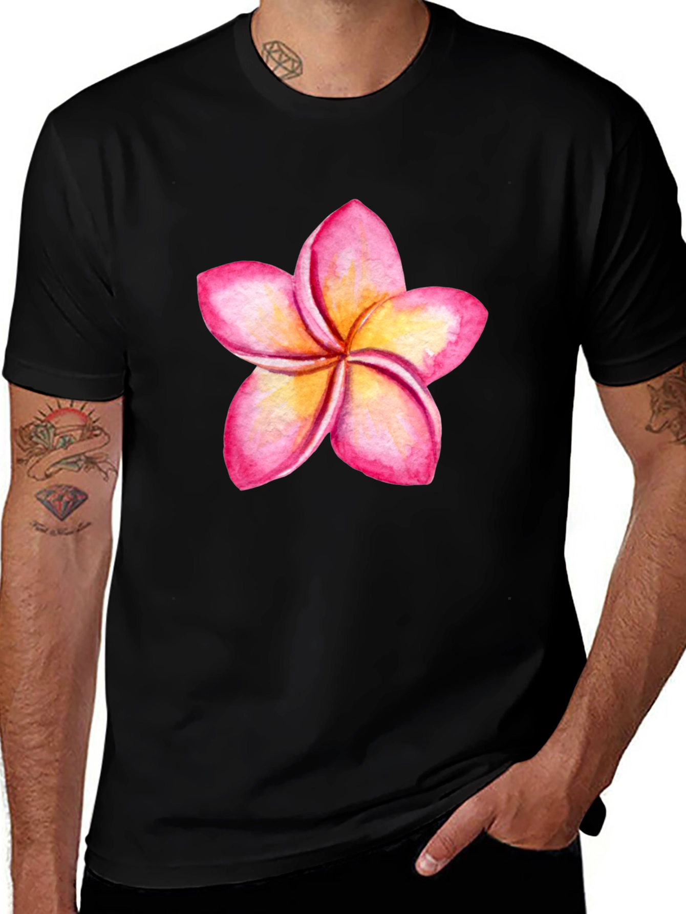 Variant 26 of Tropical Plumeria Flower Graphic Tee