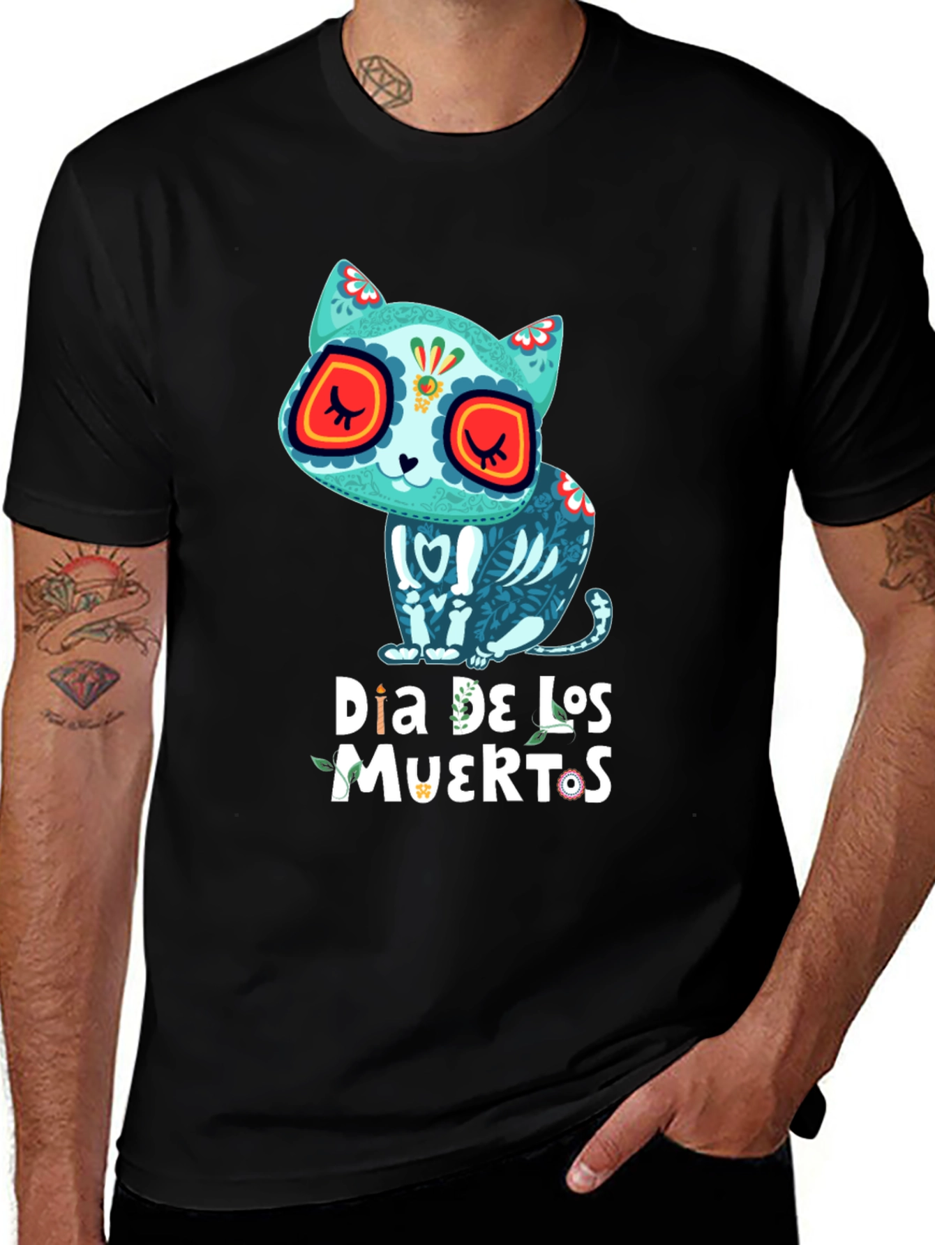 Day of the Dead Cat T-Shirt