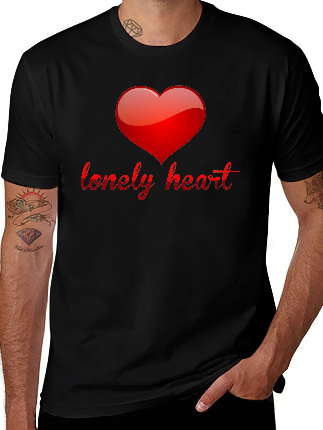Variant 3 of Lonely Heart Graphic Tee - Black