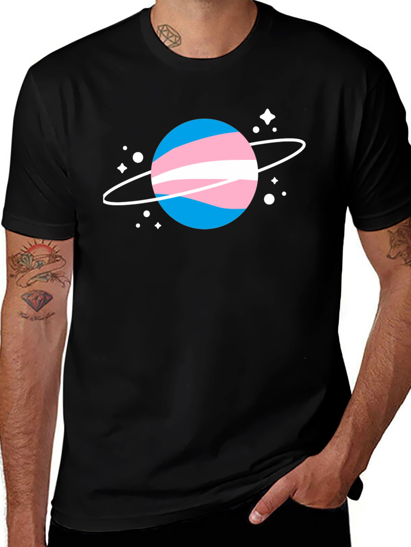 Variant 13 of Transgender Pride Planet T-Shirt - Unisex
