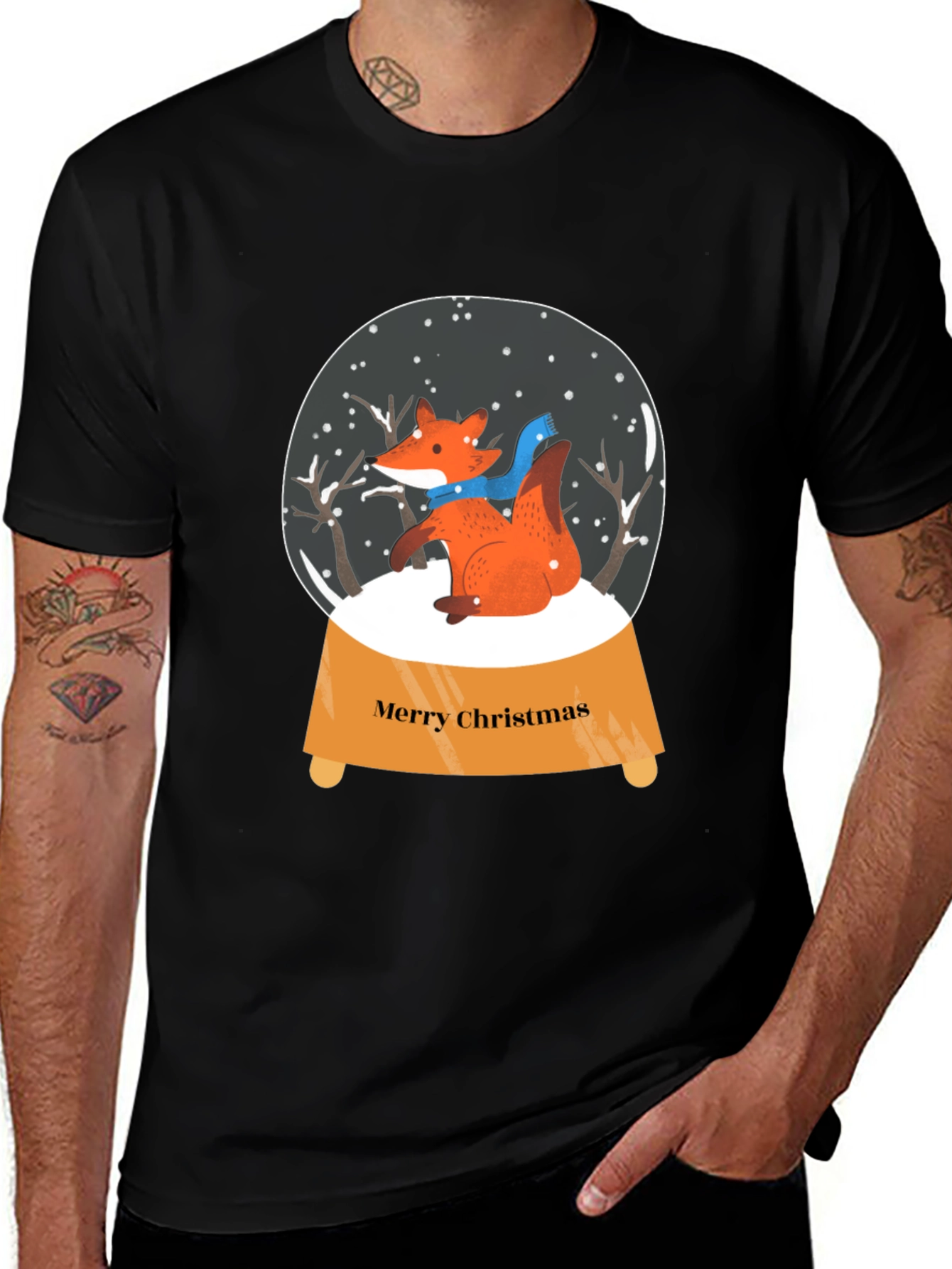 Festive Fox Snow Globe Graphic Tee